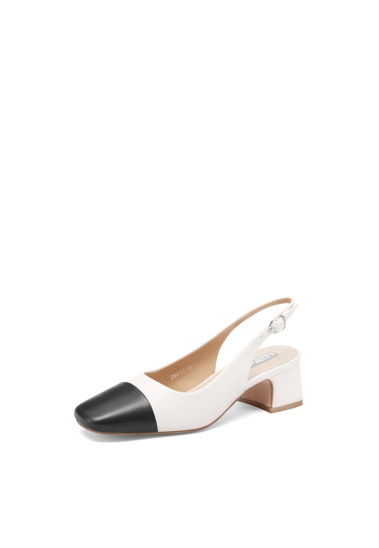 Decollete slingback bicolor con punta a contrasto ZM9701 - Image 10