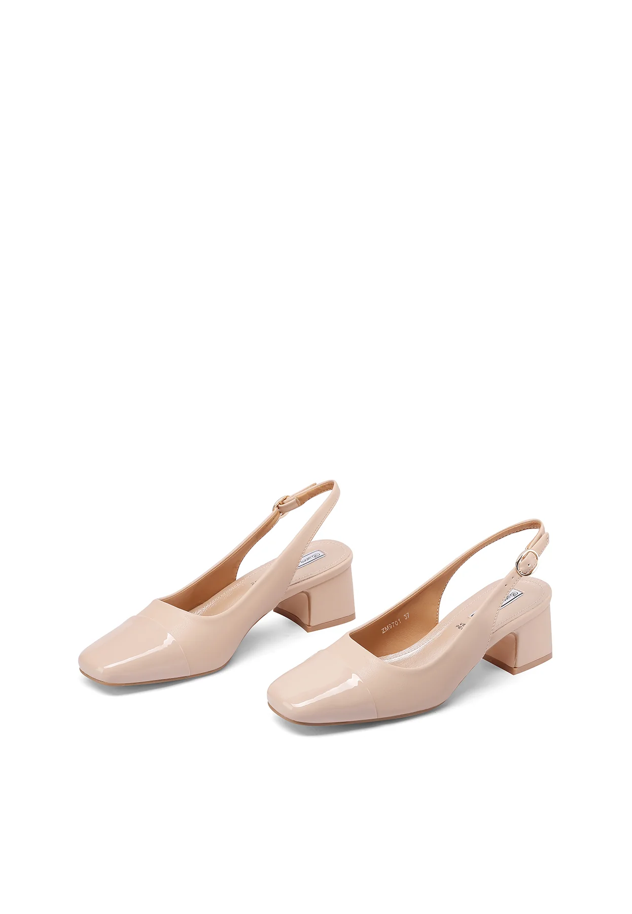 Decollete slingback bicolor con punta a contrasto ZM9701 - Image 18