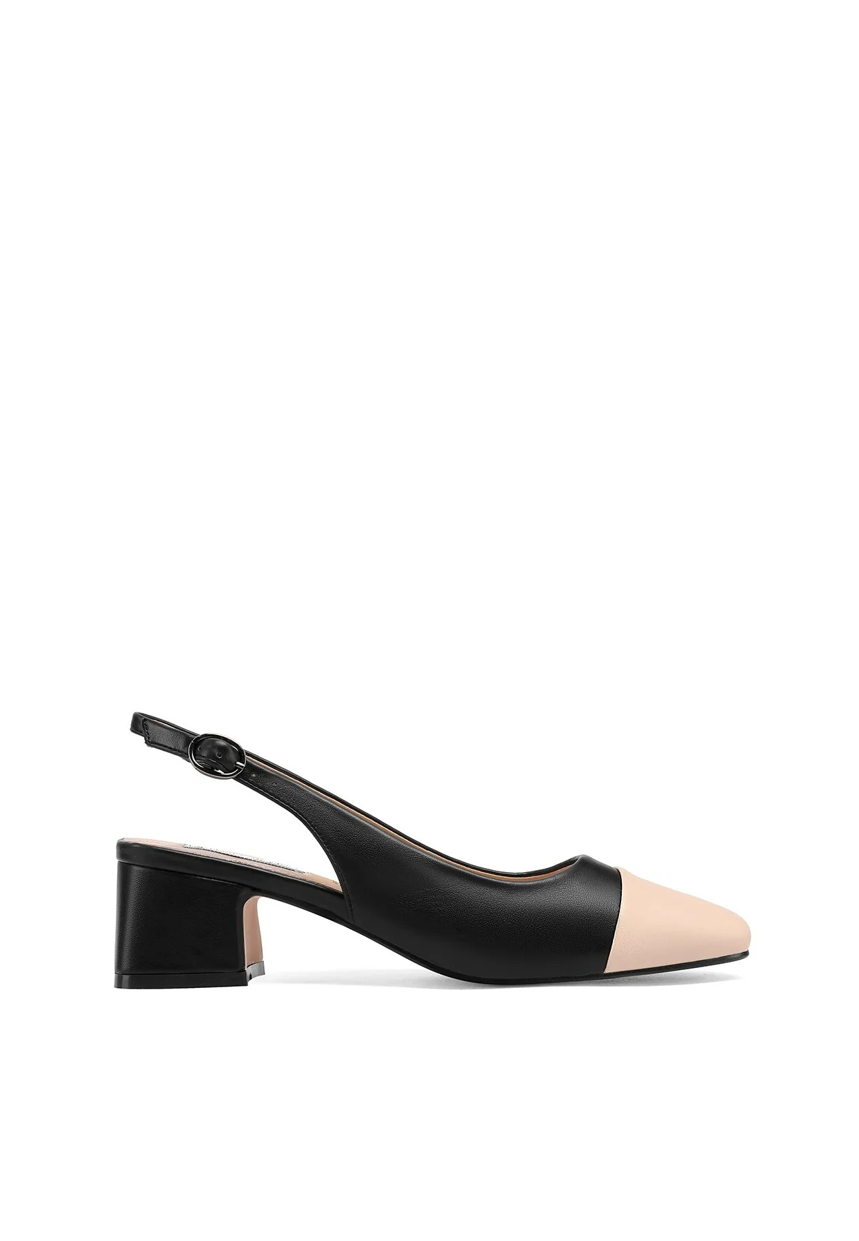 Decollete slingback bicolor con punta a contrasto ZM9701 - Image 2
