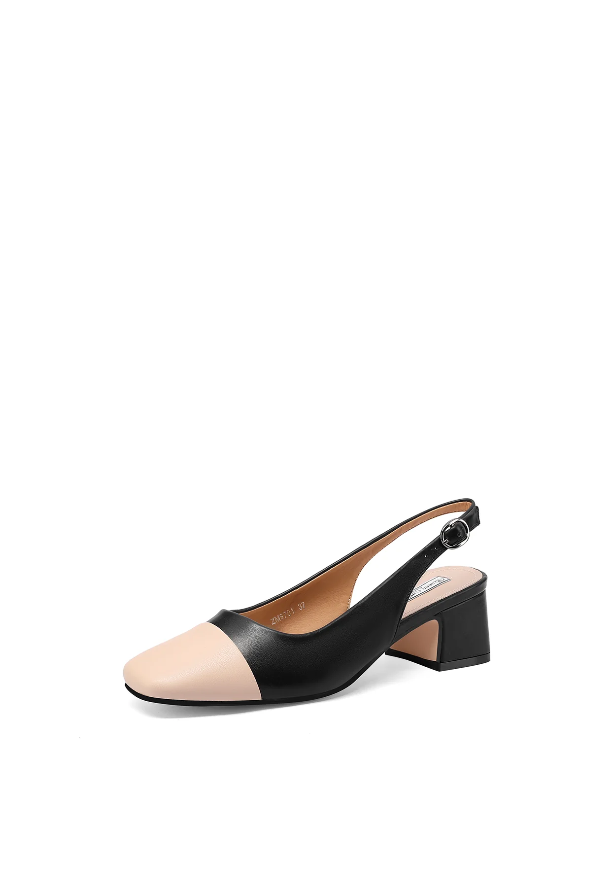 Decollete slingback bicolor con punta a contrasto ZM9701 - Image 3