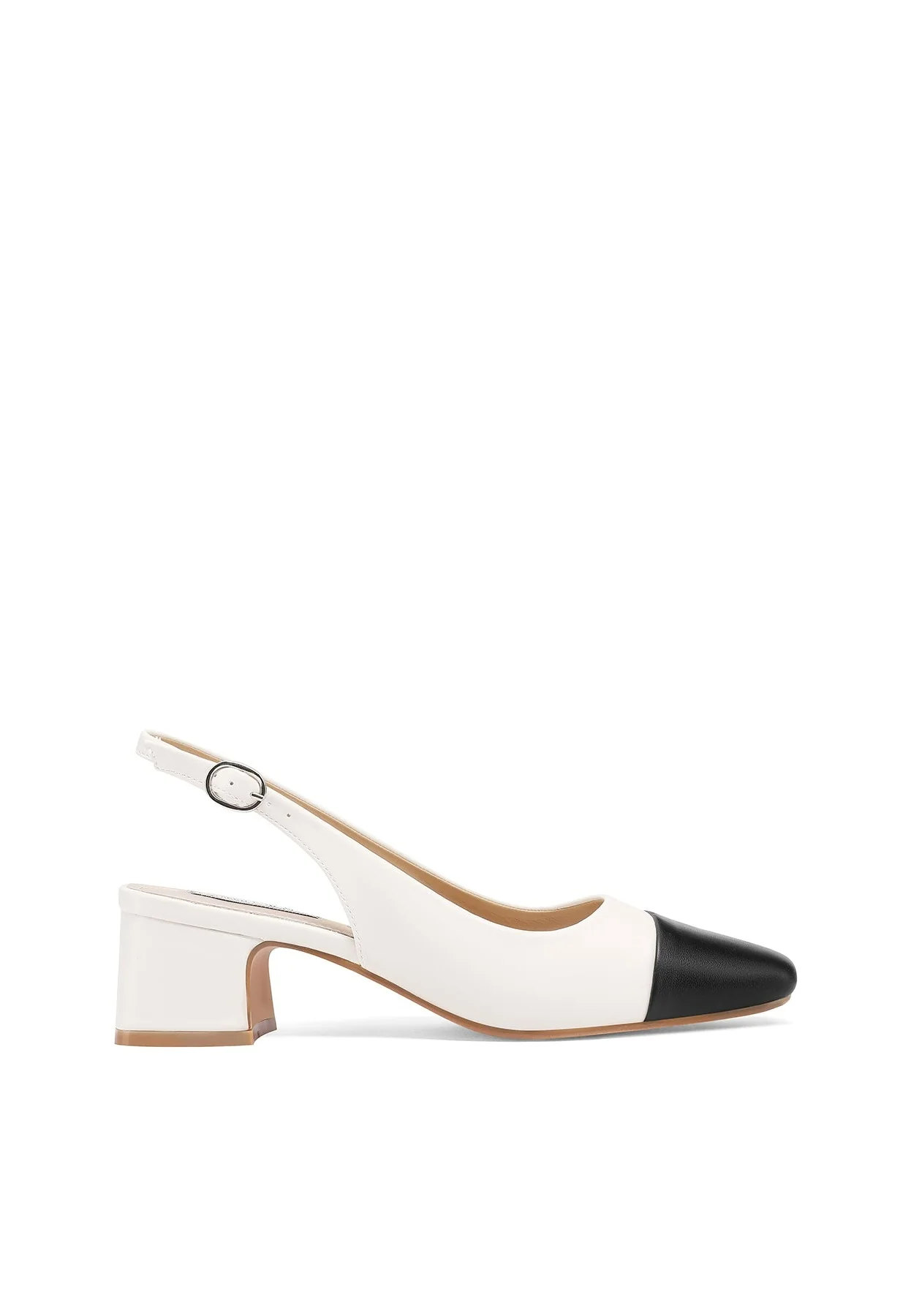 Decollete slingback bicolor con punta a contrasto ZM9701 - Image 9
