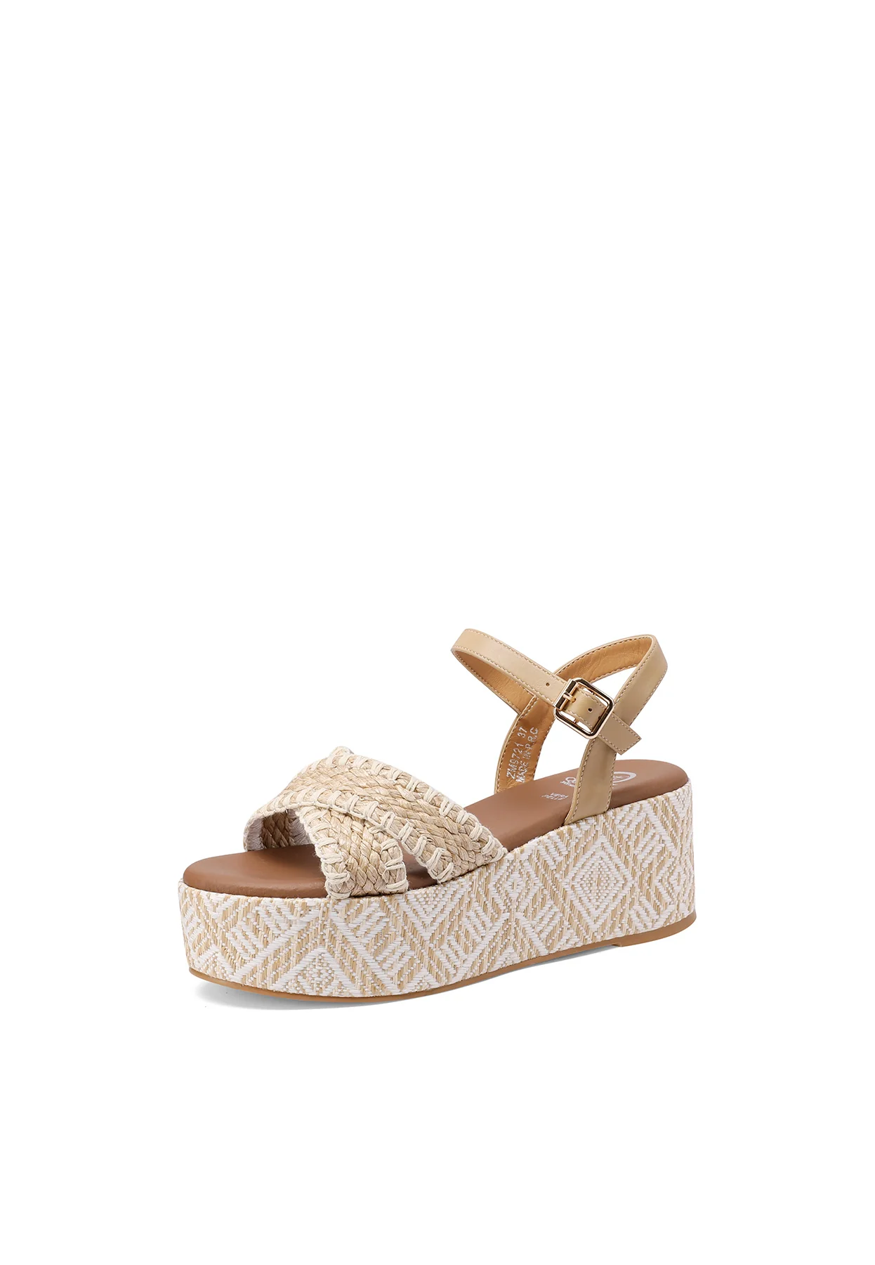 Sandali platform con fasce intrecciate e zeppa geometrica ZM9721 - Image 10