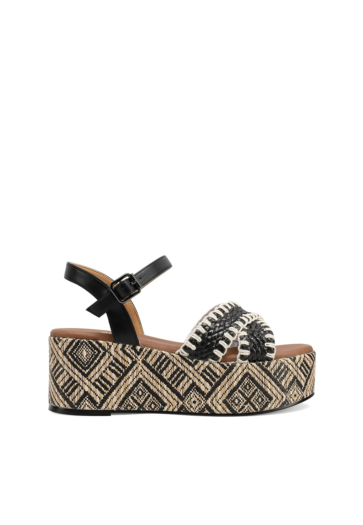 Sandali platform con fasce intrecciate e zeppa geometrica ZM9721 - Image 2
