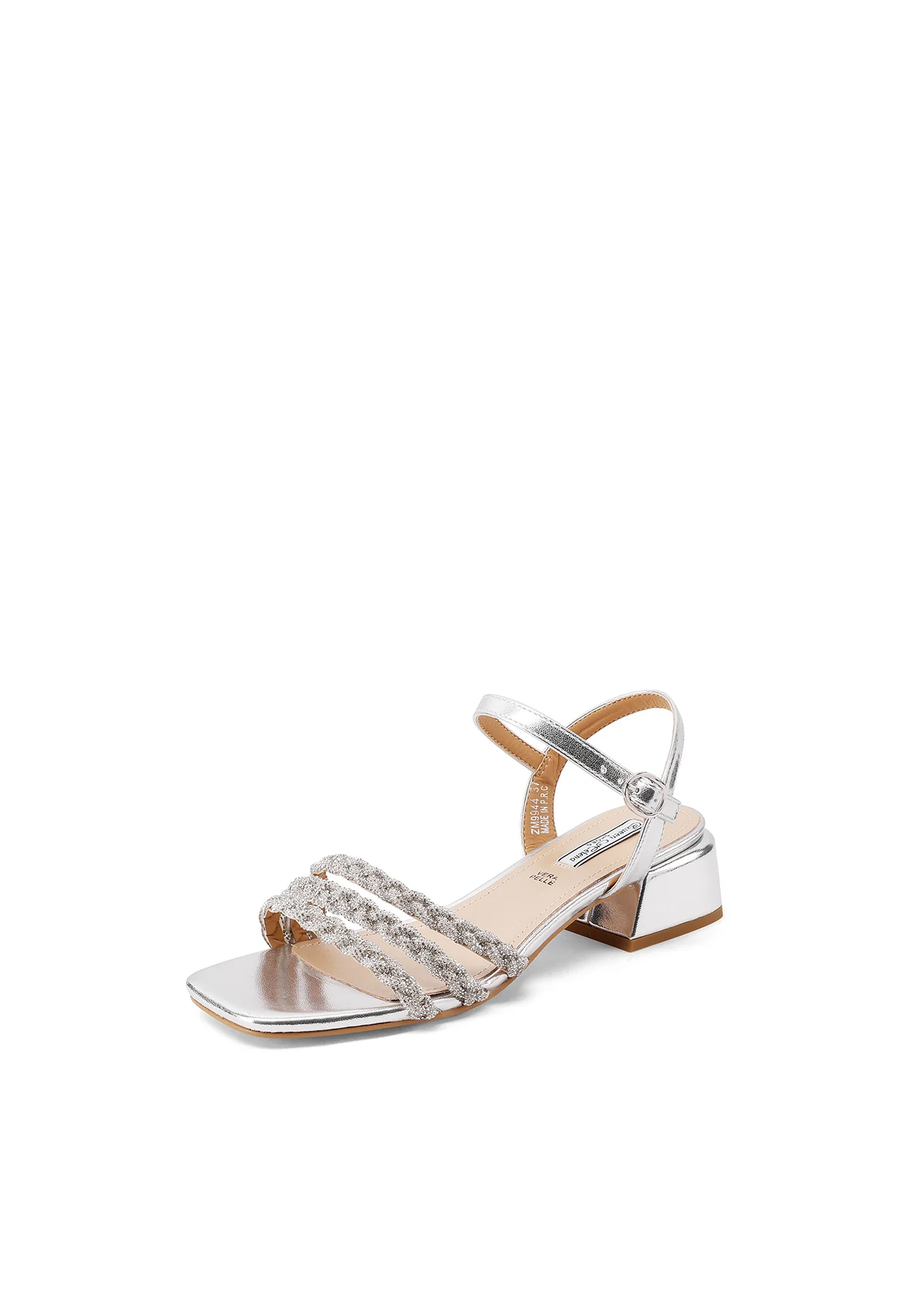 Sandali eleganti con fasce strass e tacco basso ZM9944 - Image 11