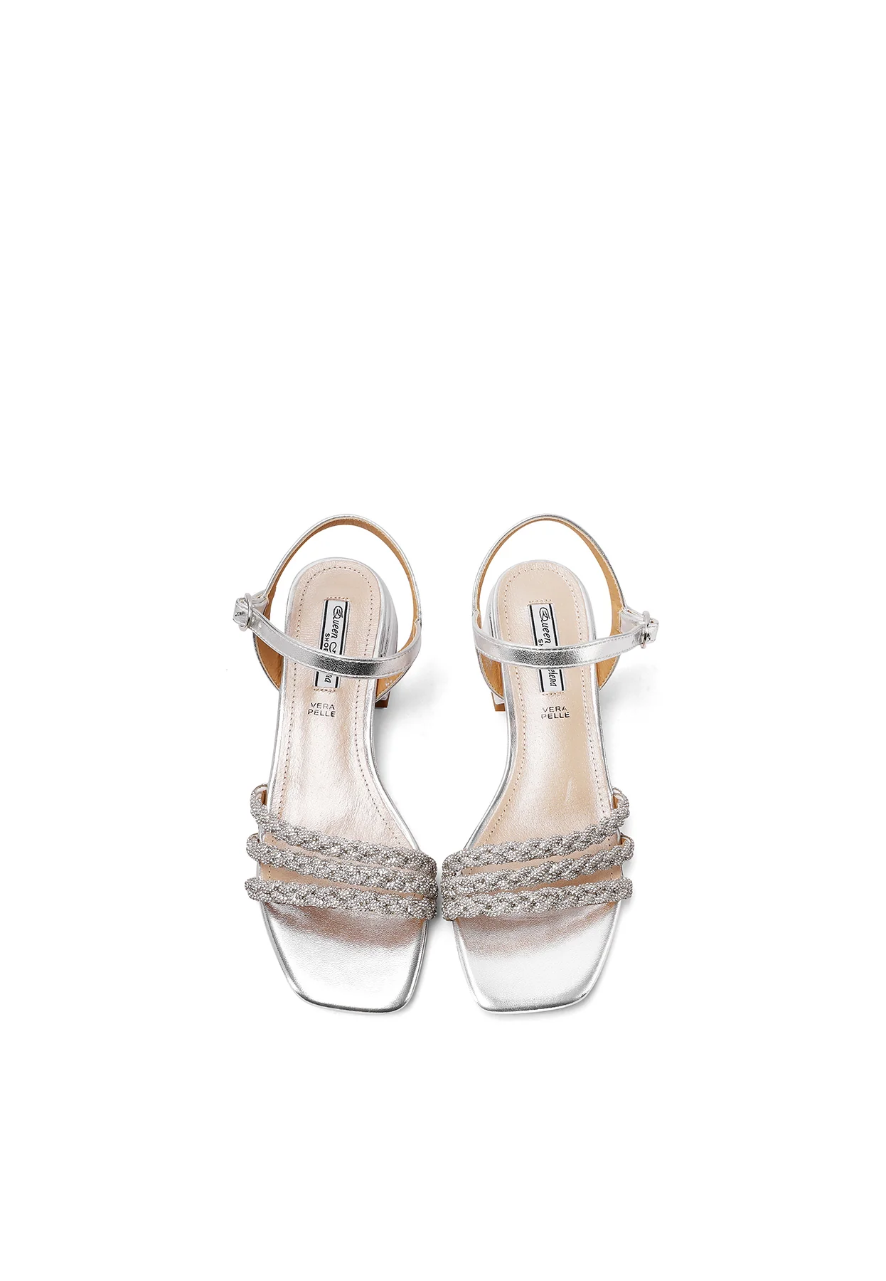 Sandali eleganti con fasce strass e tacco basso ZM9944 - Image 13