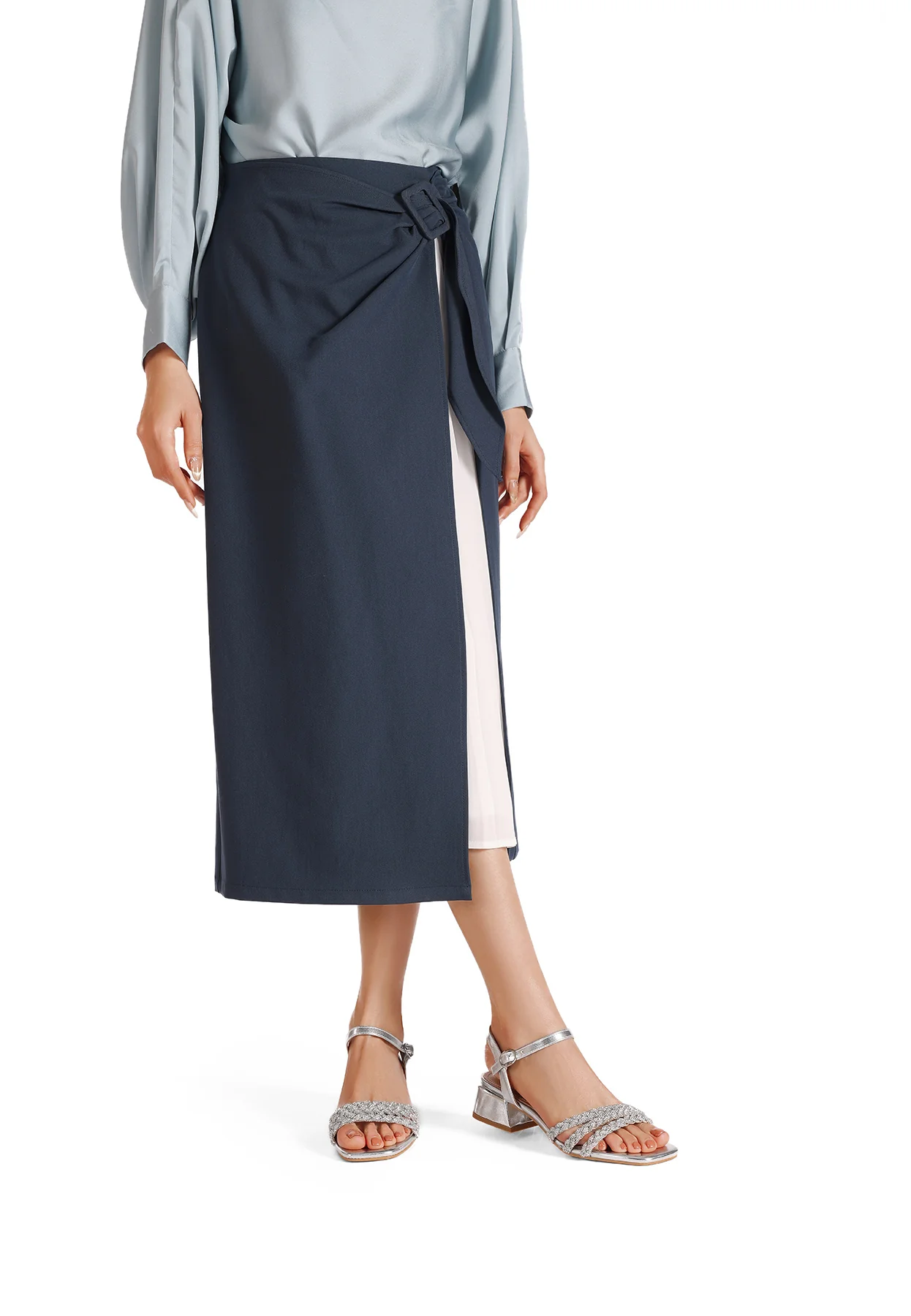 Sandali eleganti con fasce strass e tacco basso ZM9944 - Image 9
