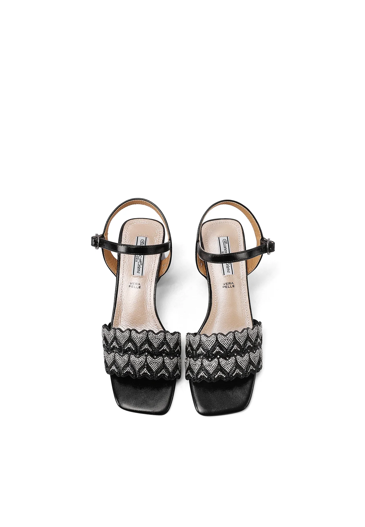Sandali eleganti con strass e tacco largo ZM9961 - Image 12