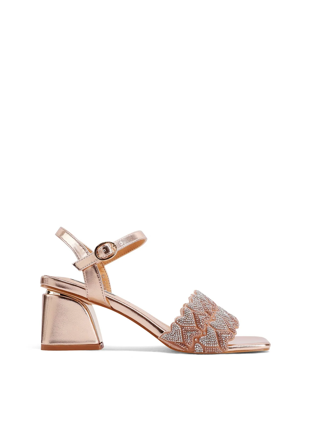 Sandali eleganti con strass e tacco largo ZM9961 - Image 2