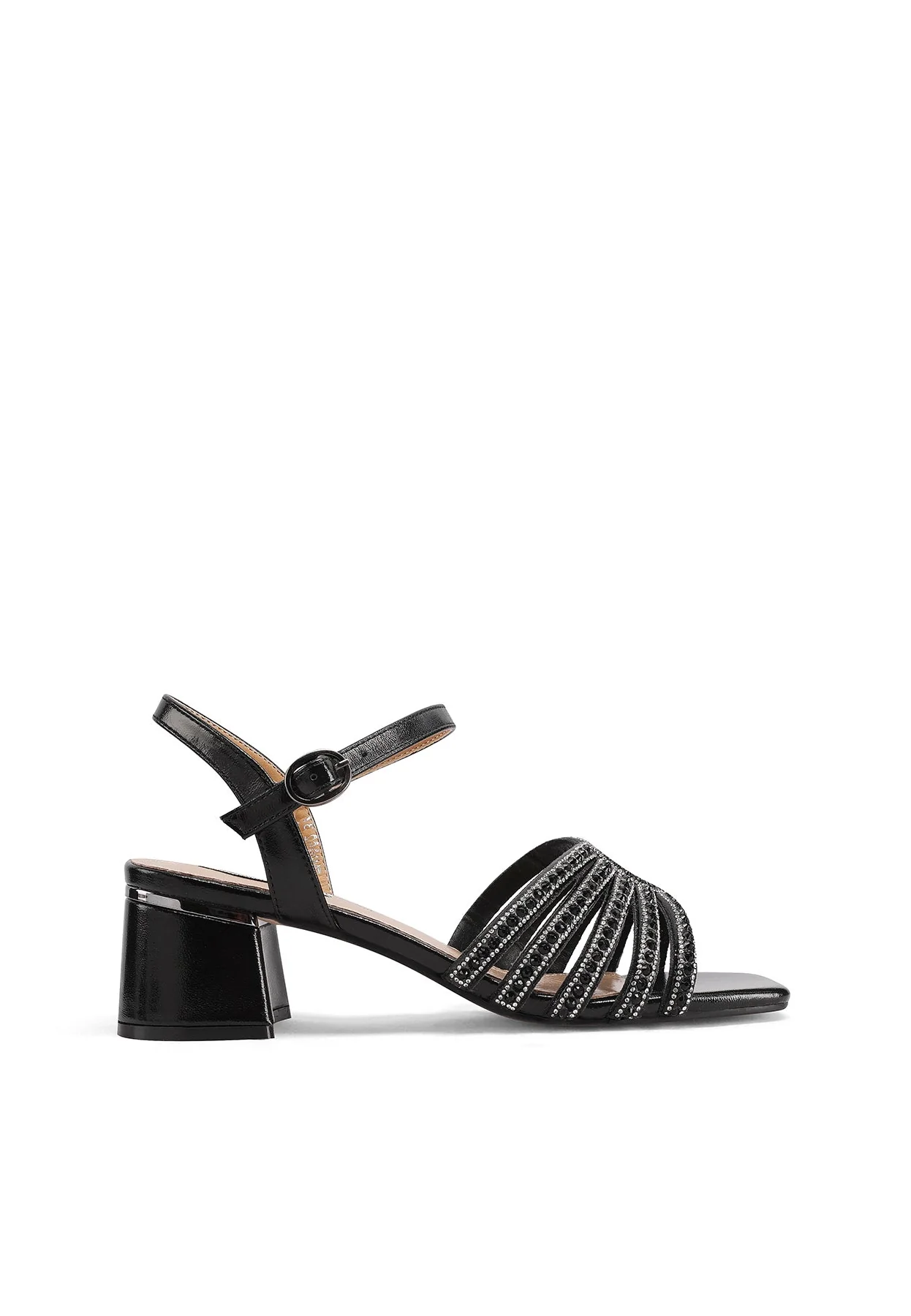 Sandali gioiello eleganti con fasce strass e tacco quadrato ZM9962 - Image 9