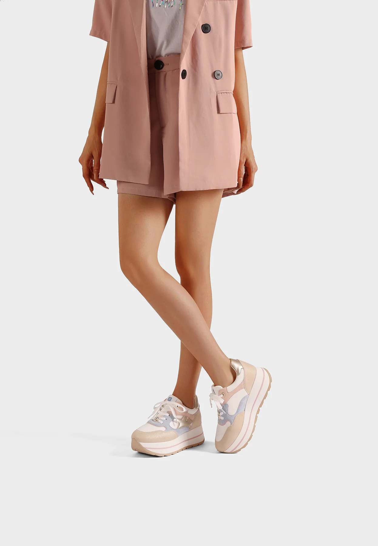 Sneakers donna con zeppa e dettagli grafici X34-25 - Image 25
