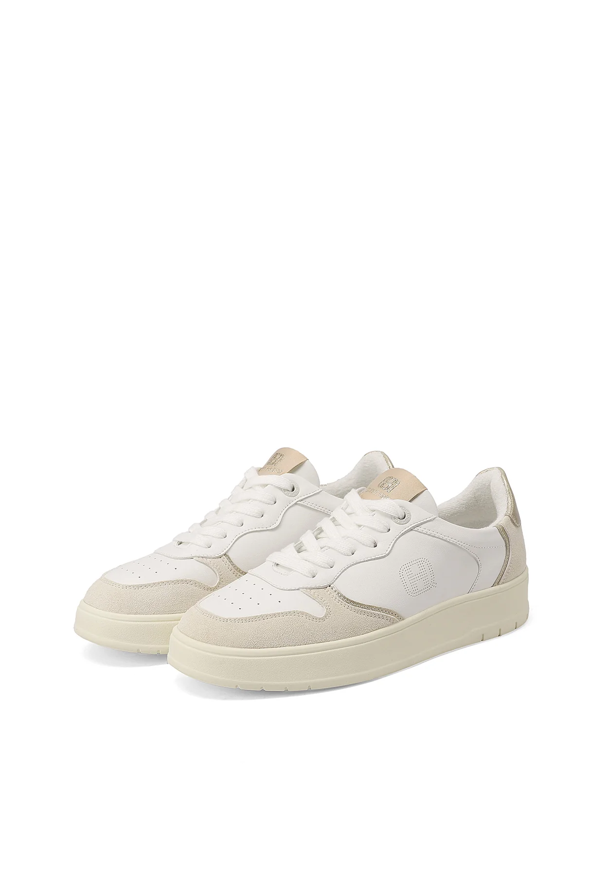 Sneakers bianche platform con dettagli oro X34-4 - Image 3