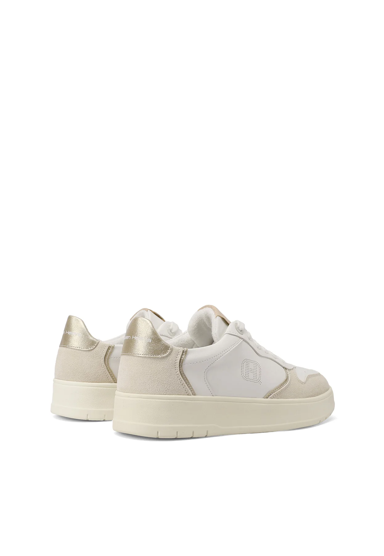 Sneakers bianche platform con dettagli oro X34-4 - Image 5