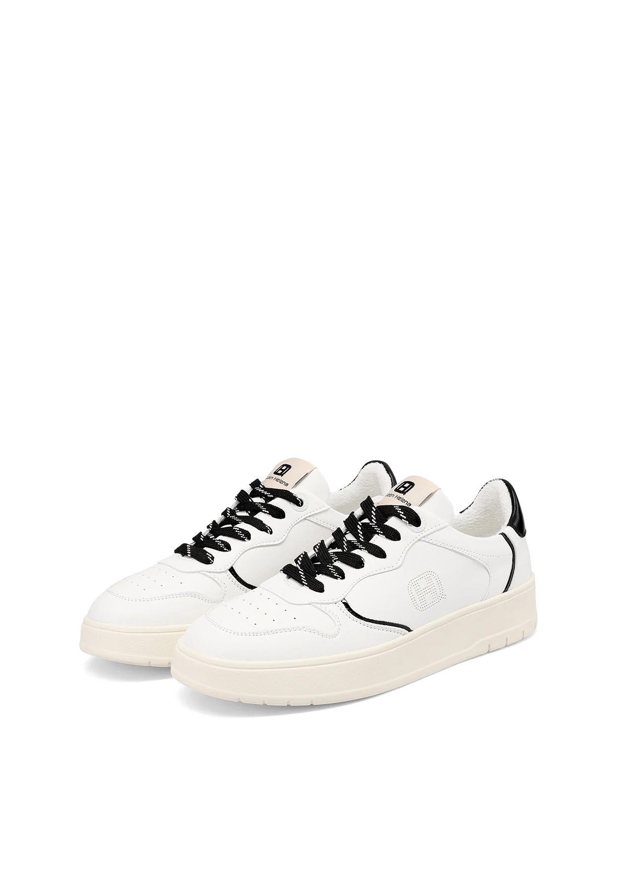 Sneakers bianche platform minimal con inserti oro X34-5 - Image 20