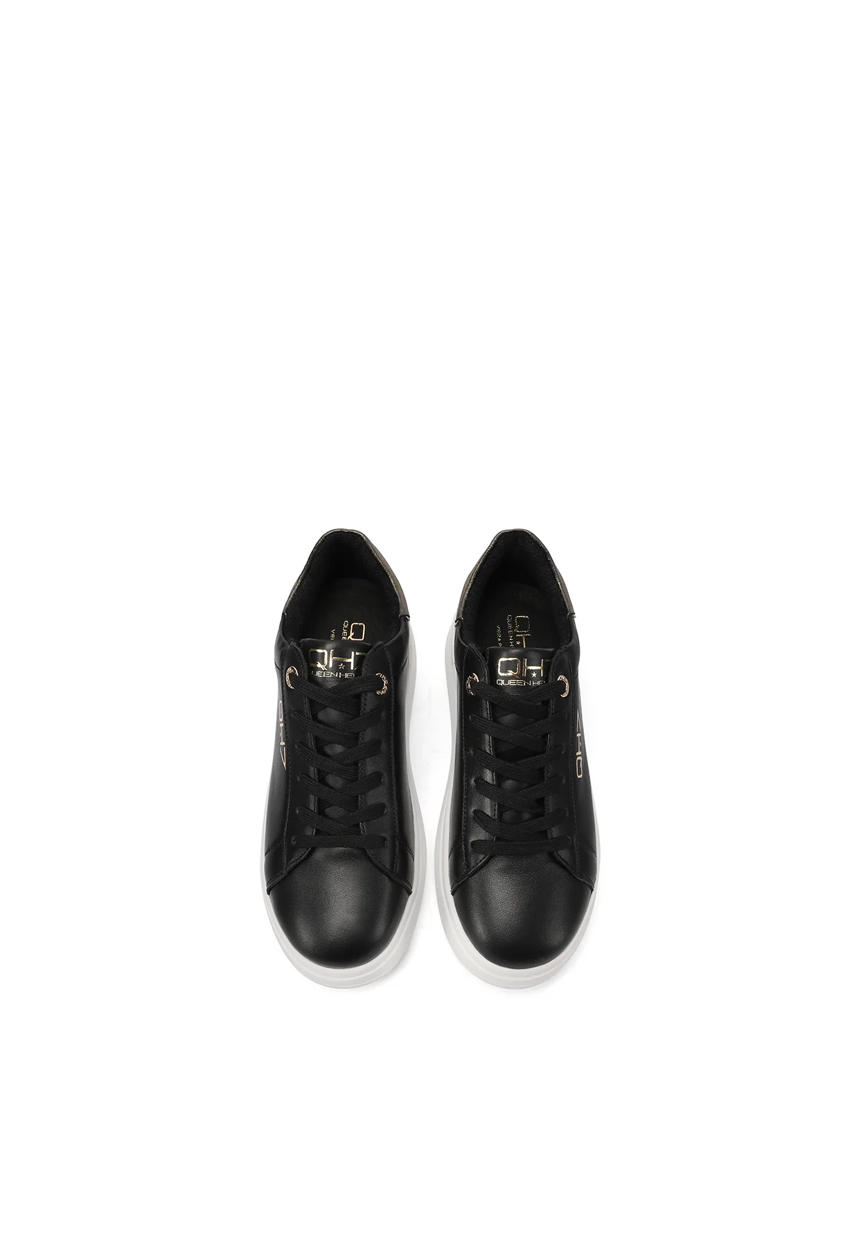 Sneakers in vera pelle con dettagli metallizzati QH8003 - Image 4