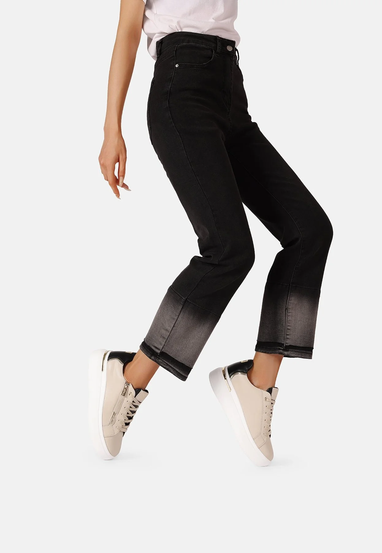 Sneakers in vera pelle con suola alta QH8004 - Image 14