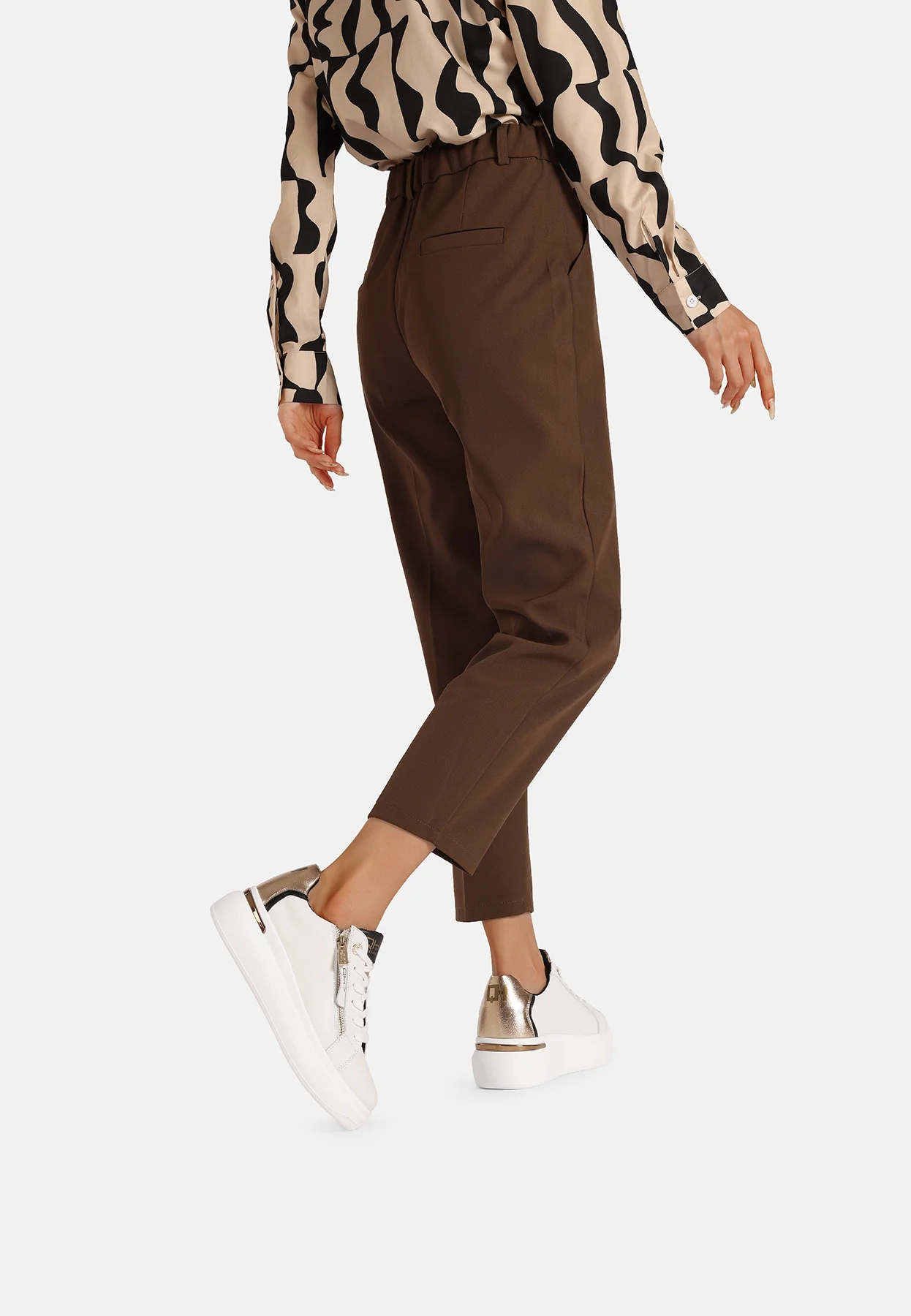 Sneakers in vera pelle con suola alta QH8004 - Image 15