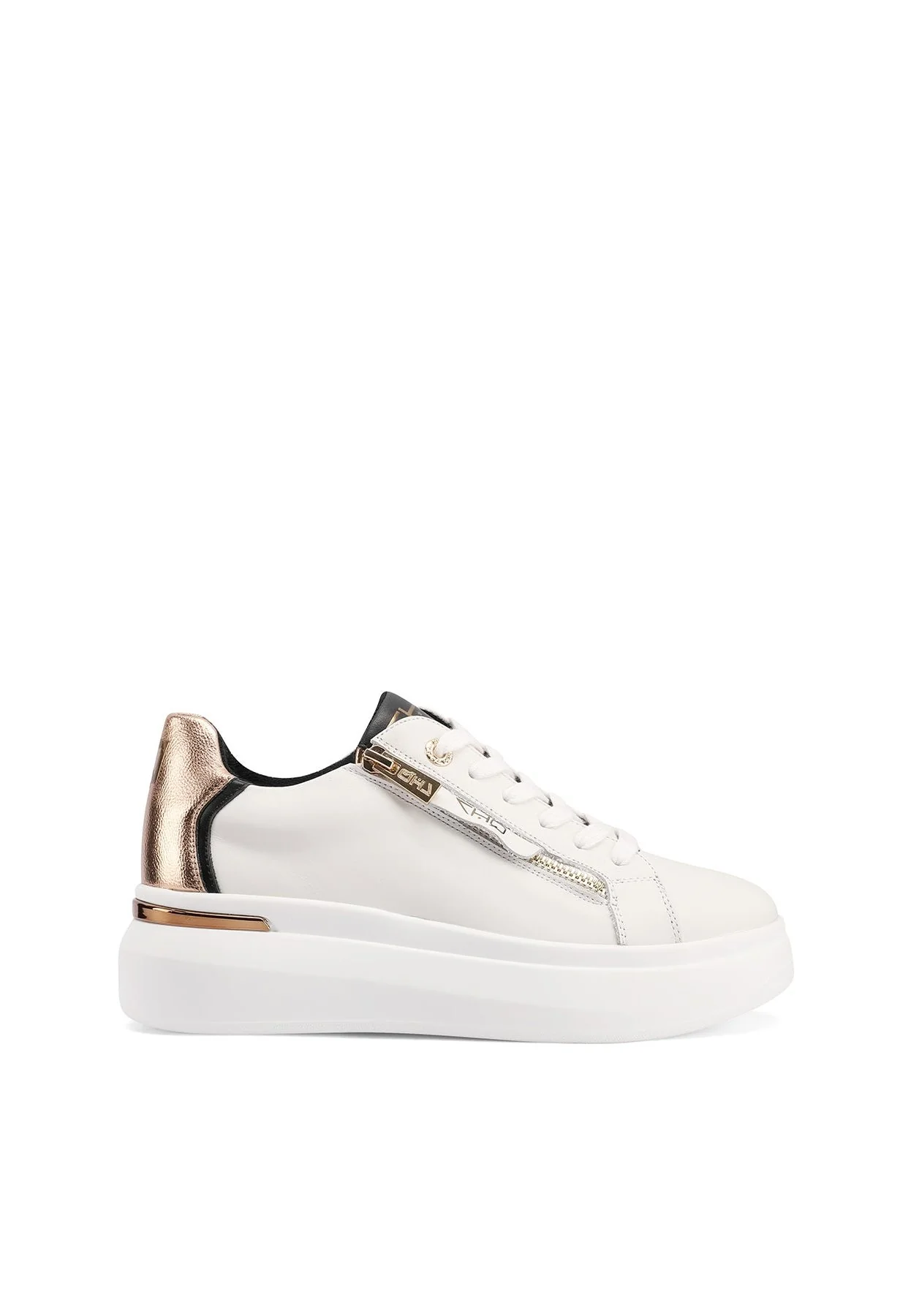 Sneakers in vera pelle con suola alta QH8004 - Image 16