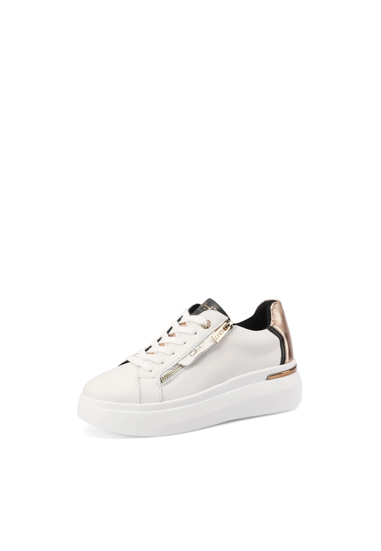 Sneakers in vera pelle con suola alta QH8004 - Image 17