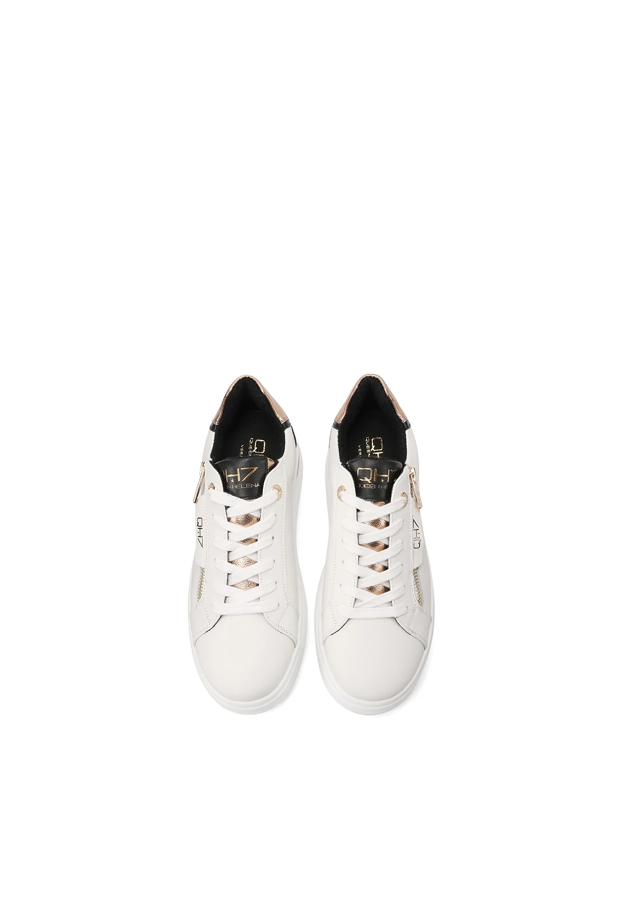 Sneakers in vera pelle con suola alta QH8004 - Image 18