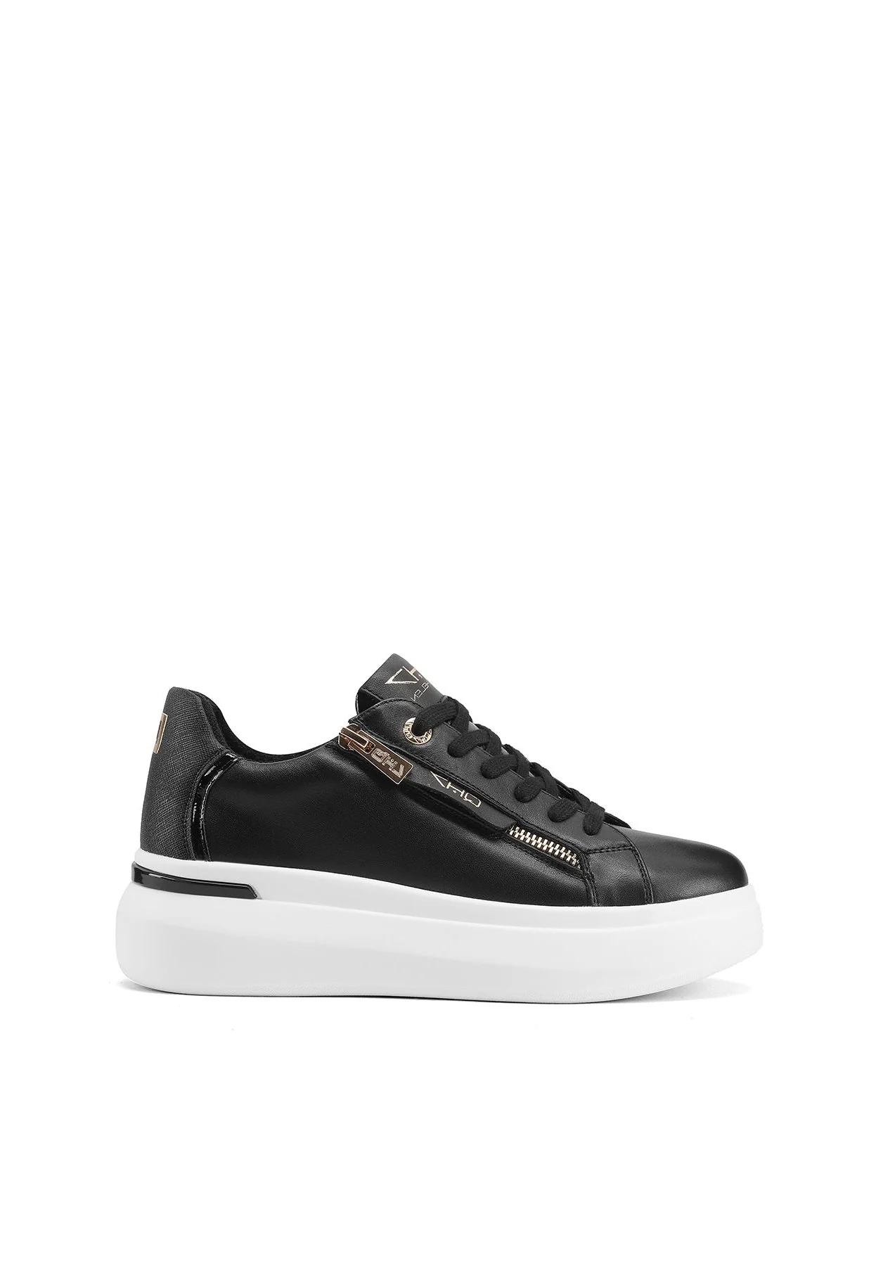 Sneakers in vera pelle con suola alta QH8004 - Image 2