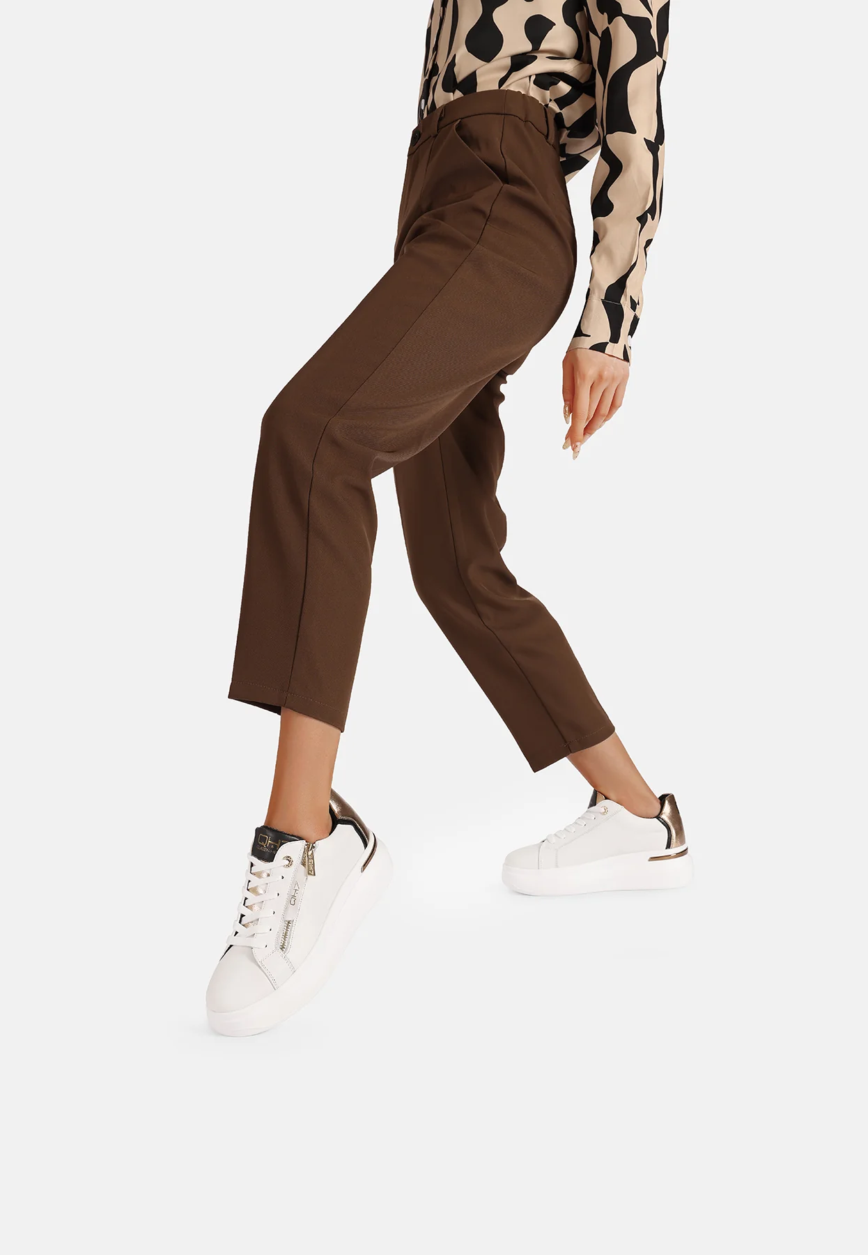 Sneakers in vera pelle con suola alta QH8004 - Image 21