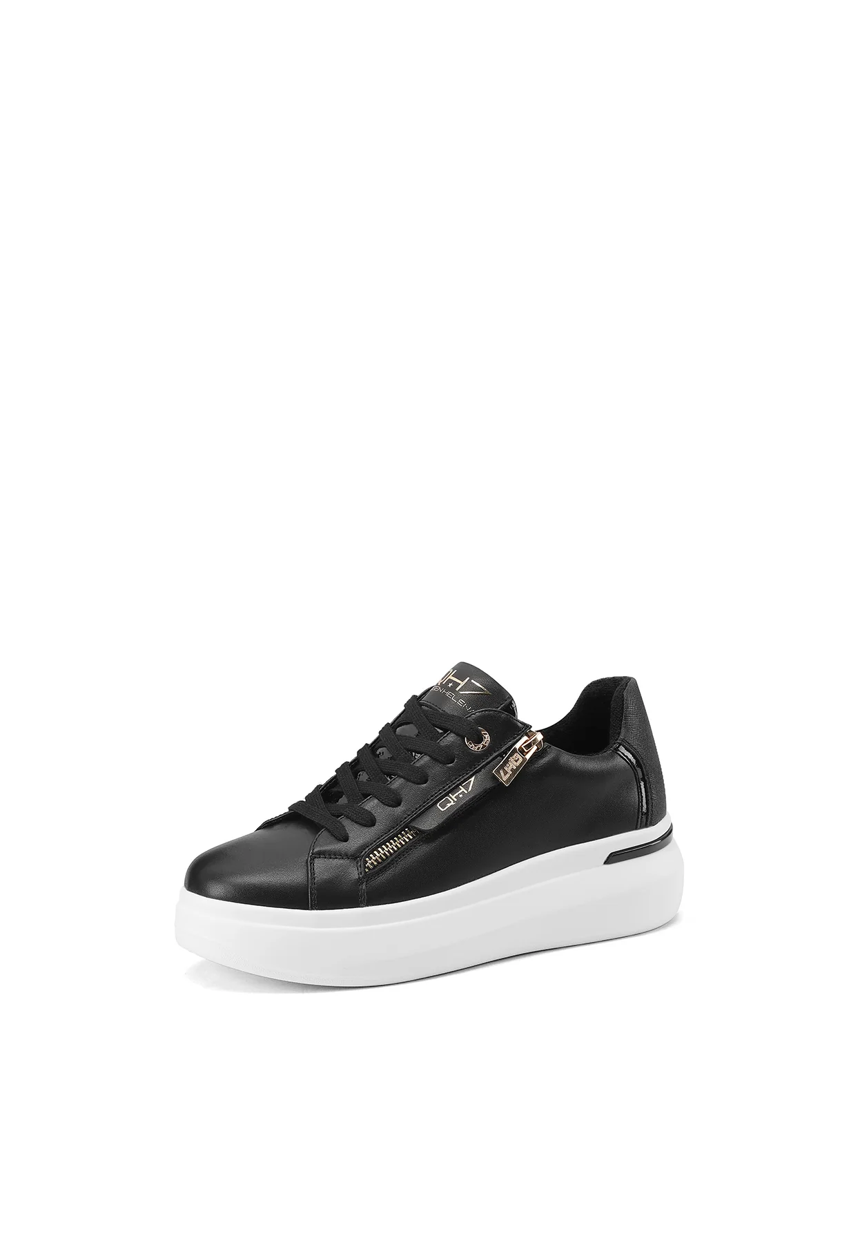 Sneakers in vera pelle con suola alta QH8004 - Image 3