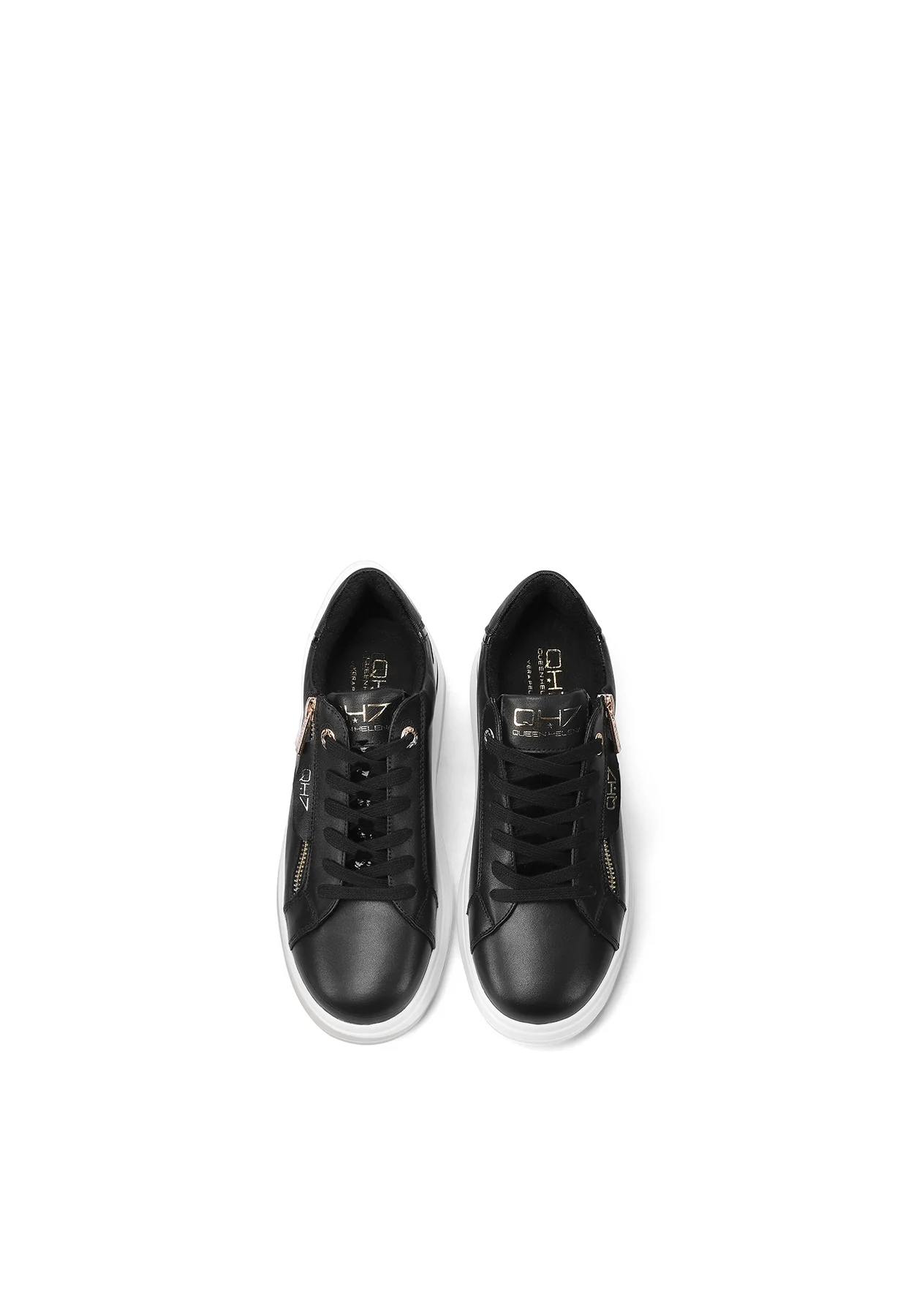 Sneakers in vera pelle con suola alta QH8004 - Image 4
