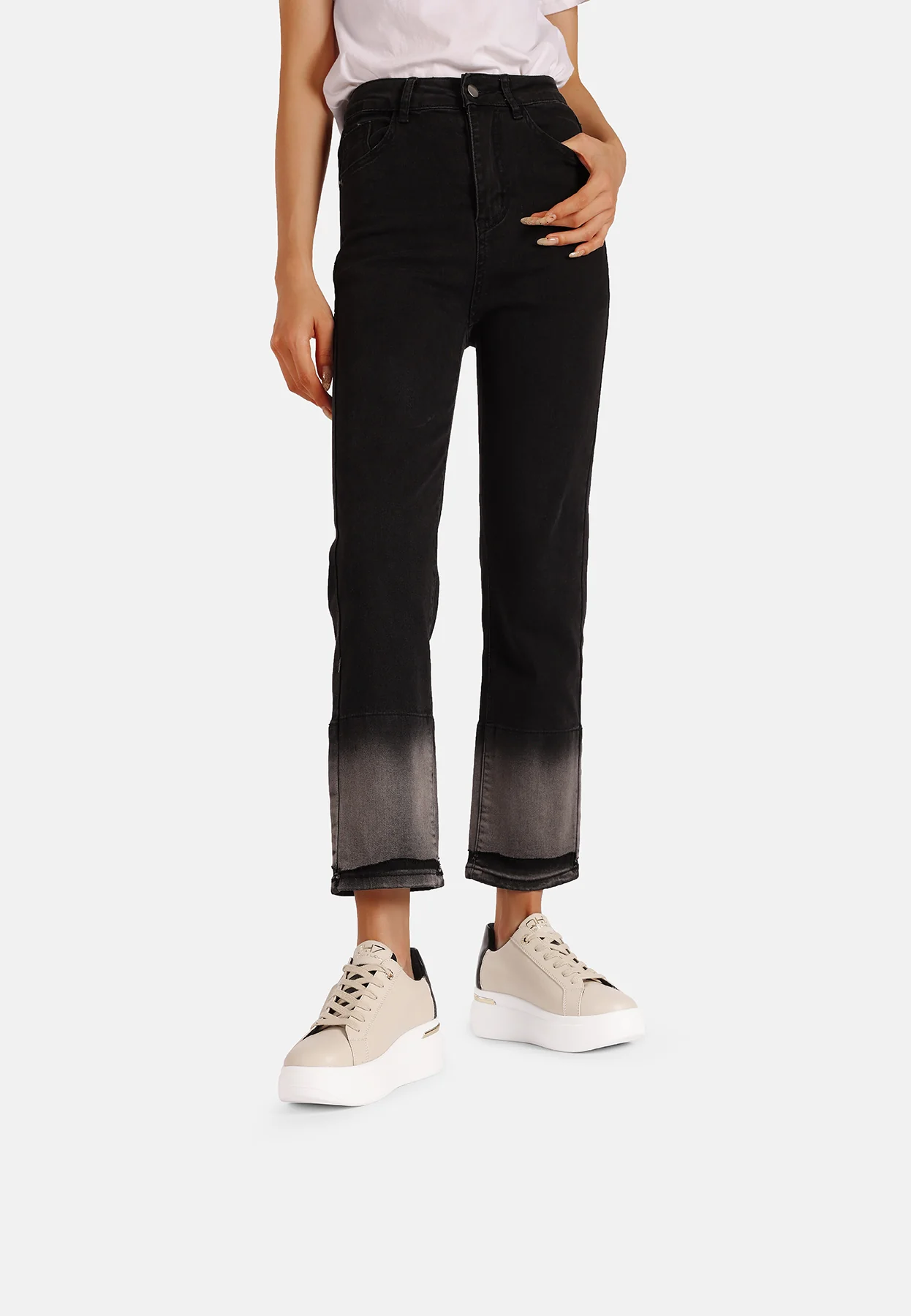 Sneakers in vera pelle con suola alta QH8004 - Image 8