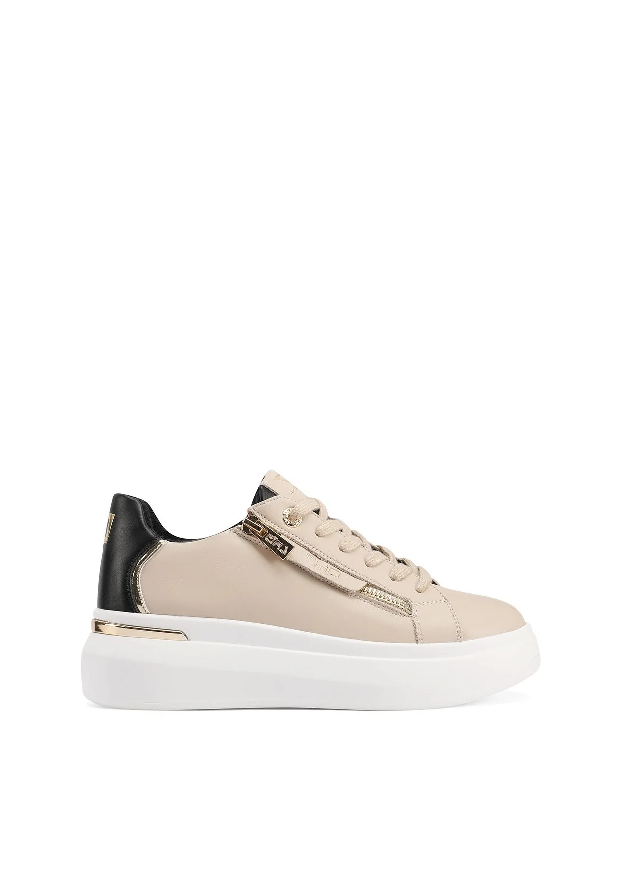 Sneakers in vera pelle con suola alta QH8004 - Image 9