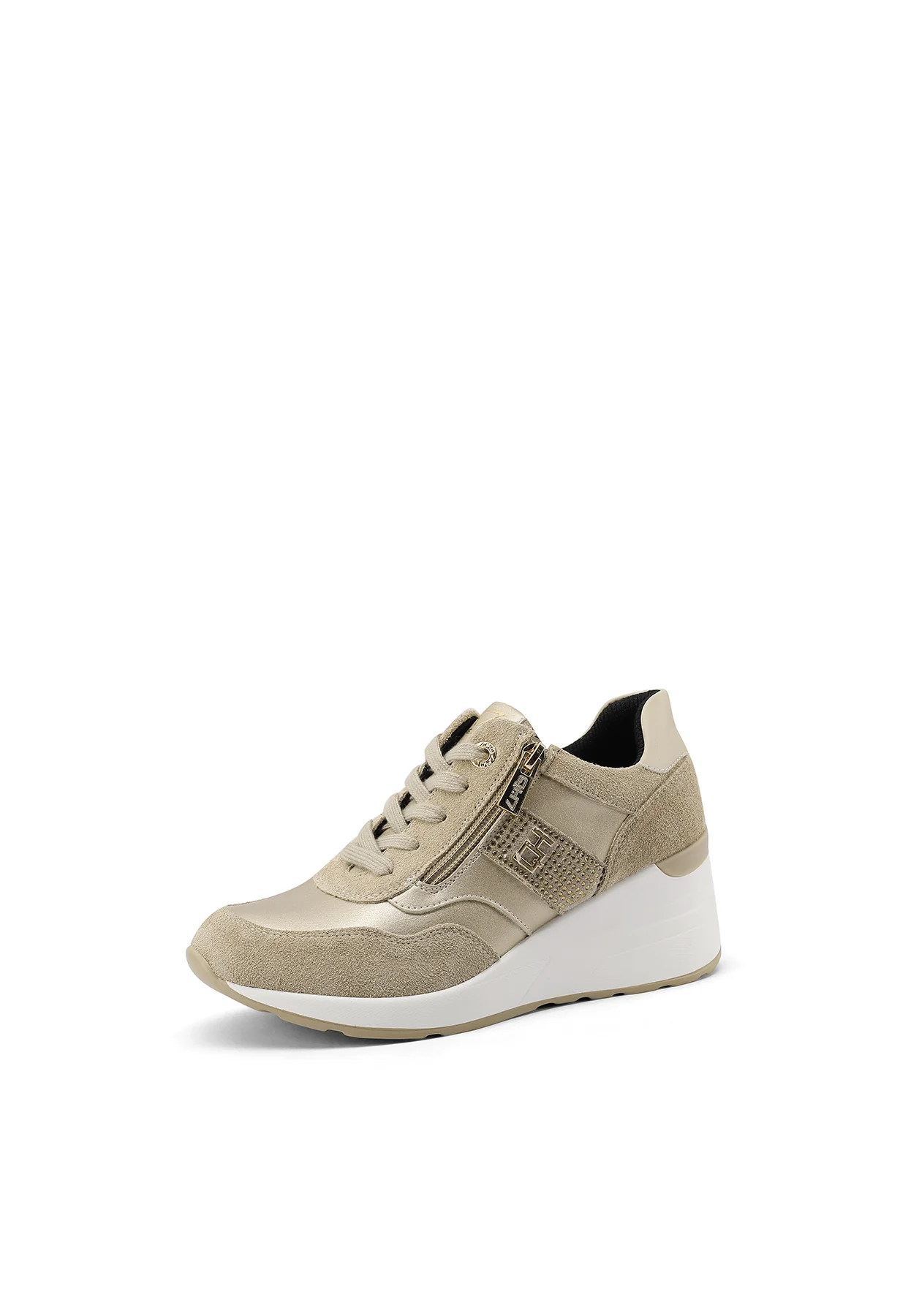 Sneakers in vera pelle con zeppa QH8010 - Image 10