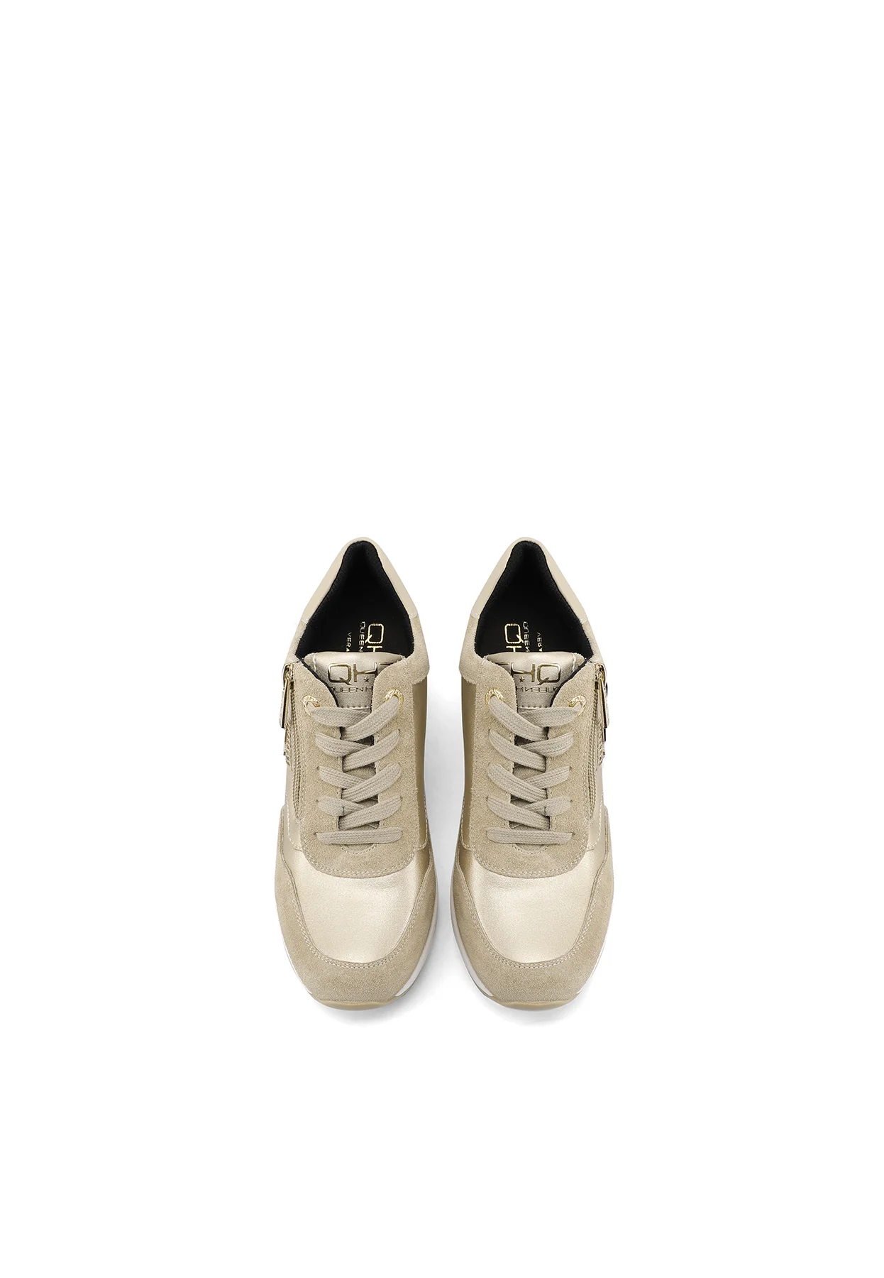 Sneakers in vera pelle con zeppa QH8010 - Image 11