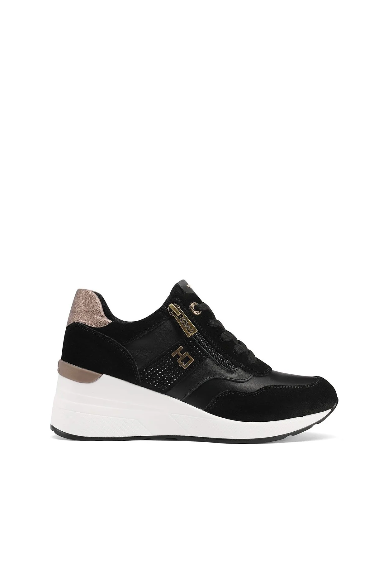 Sneakers in vera pelle con zeppa QH8010 - Image 2