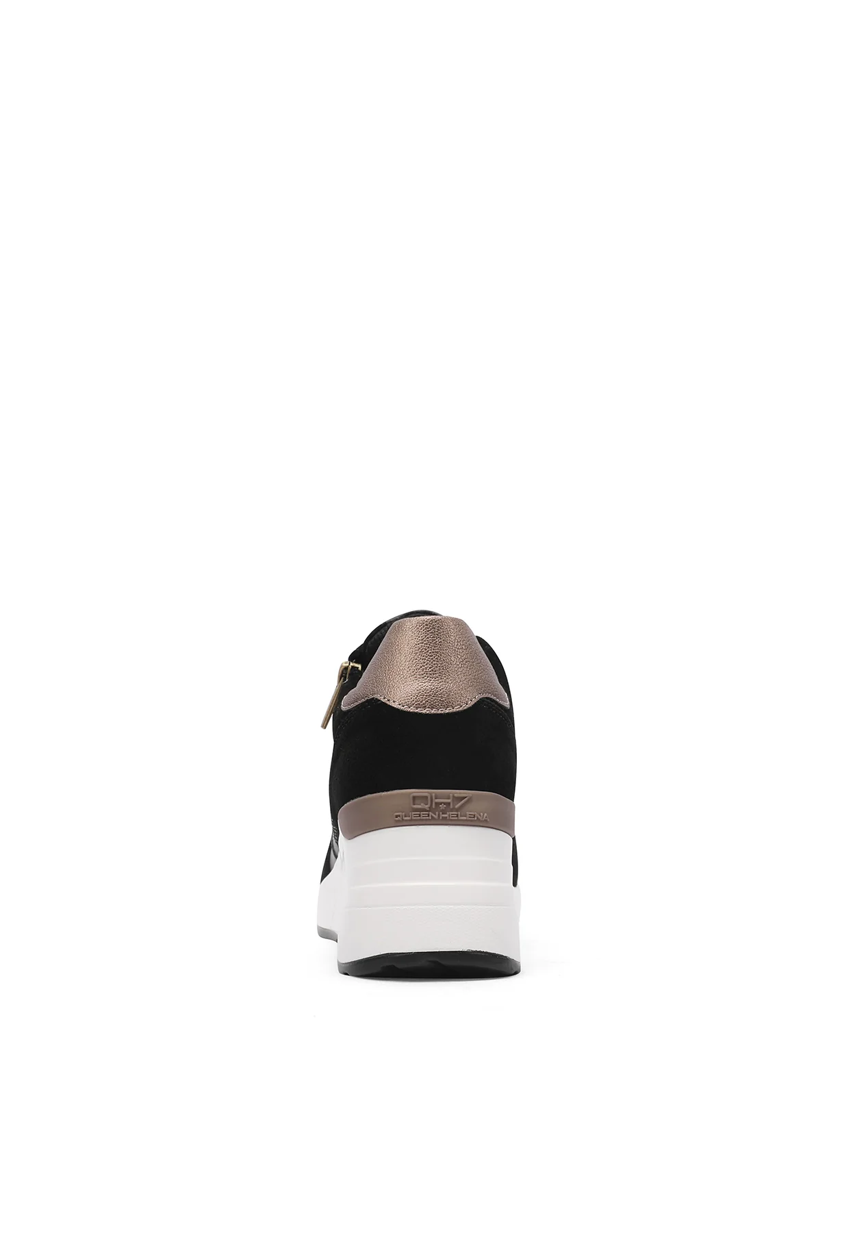 Sneakers in vera pelle con zeppa QH8010 - Image 5