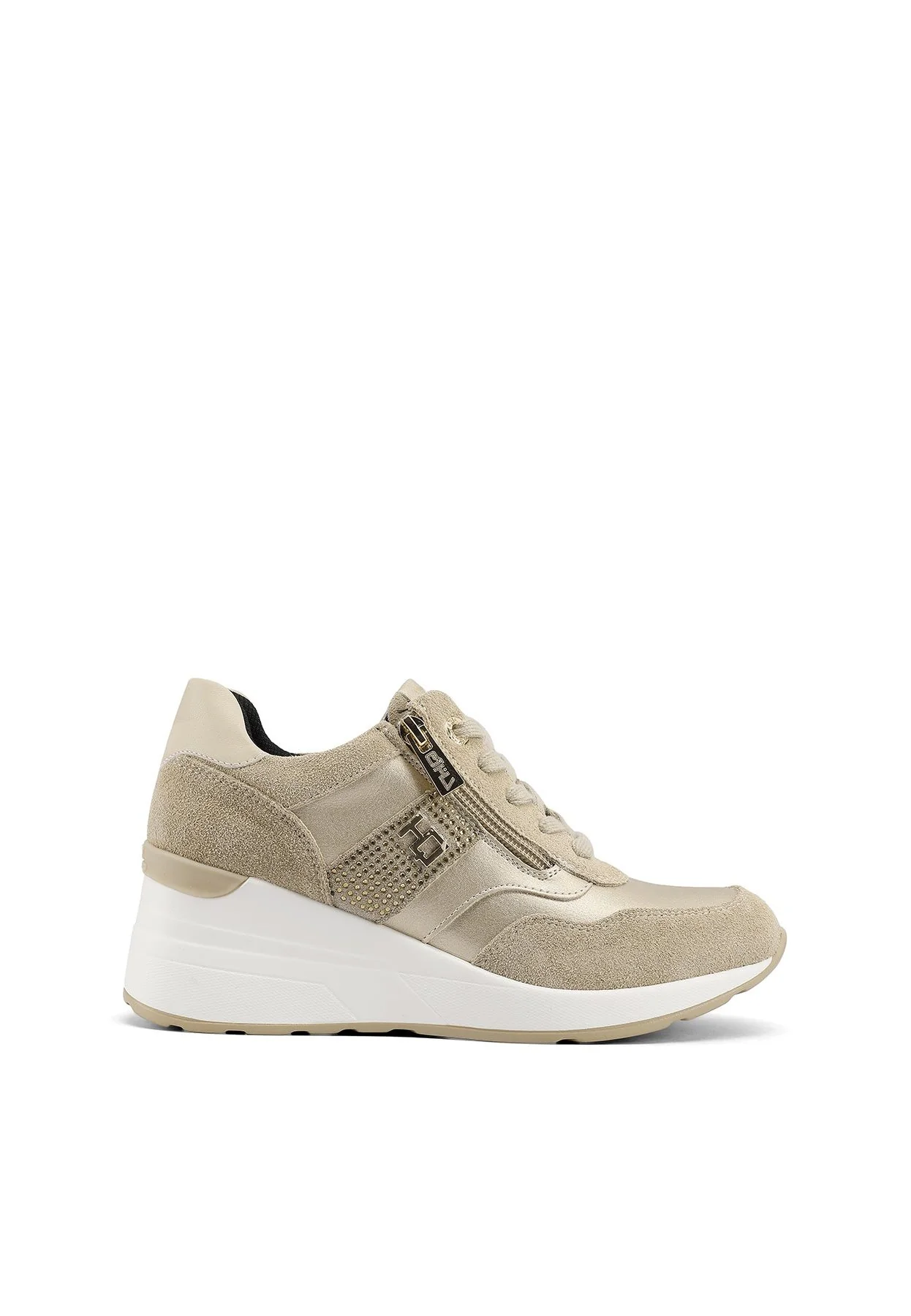 Sneakers in vera pelle con zeppa QH8010 - Image 9
