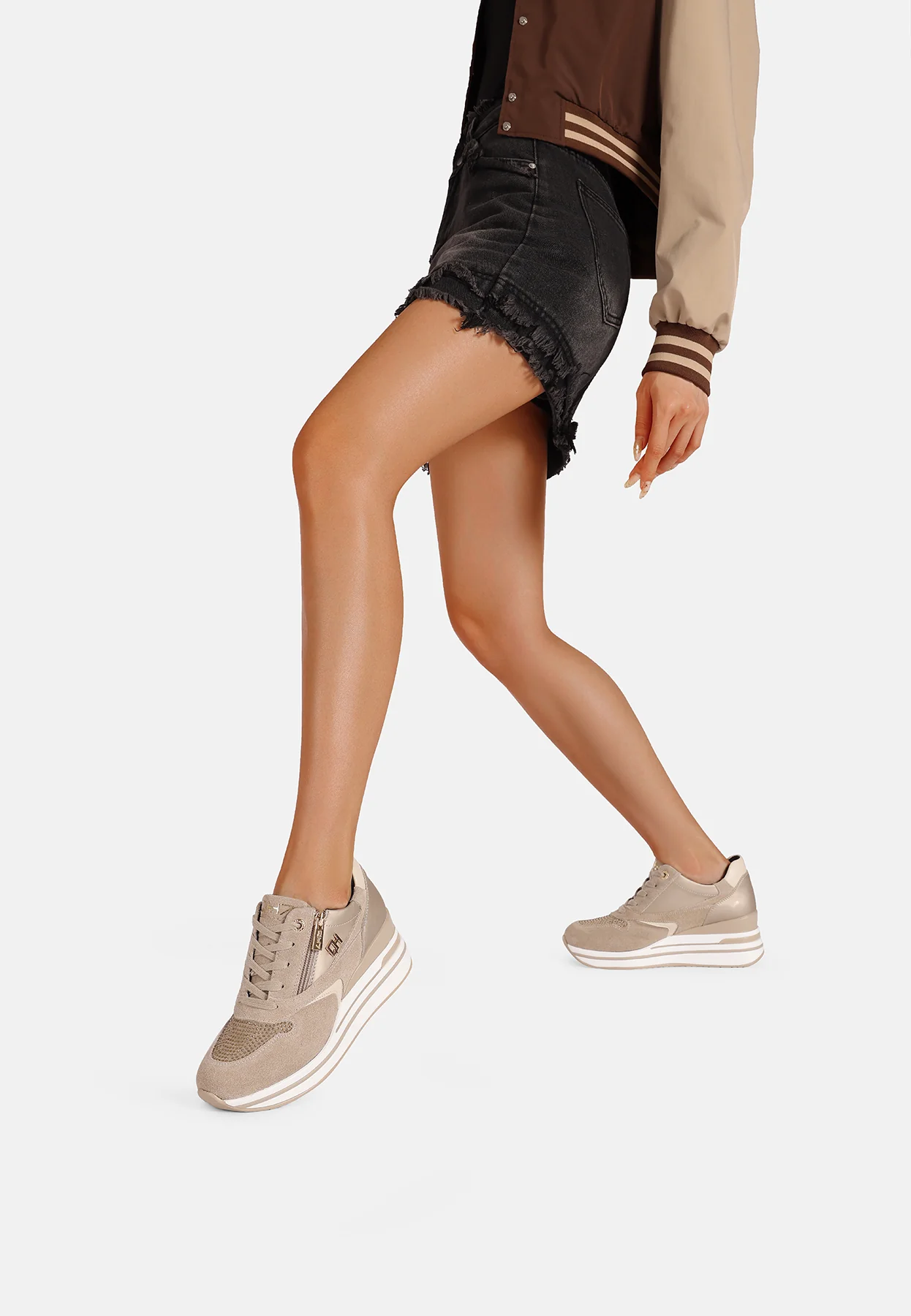 Sneakers in vera pelle con platform QH8013 - Image 14