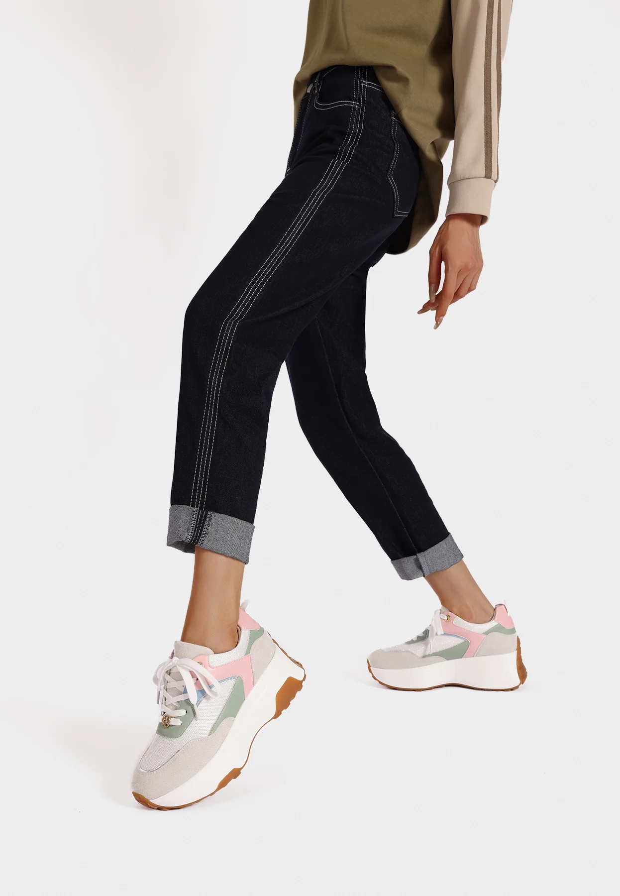 Sneakers donna zeppa denim X32-35 - Image 14