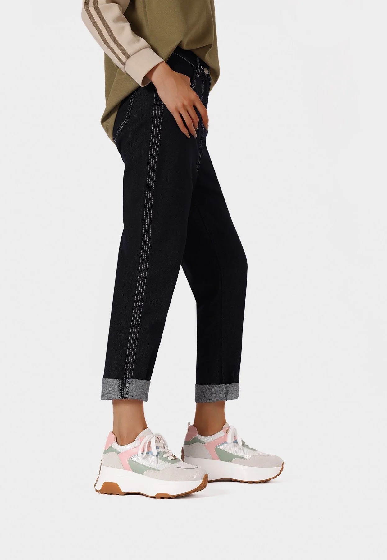 Sneakers donna zeppa denim X32-35 - Image 8