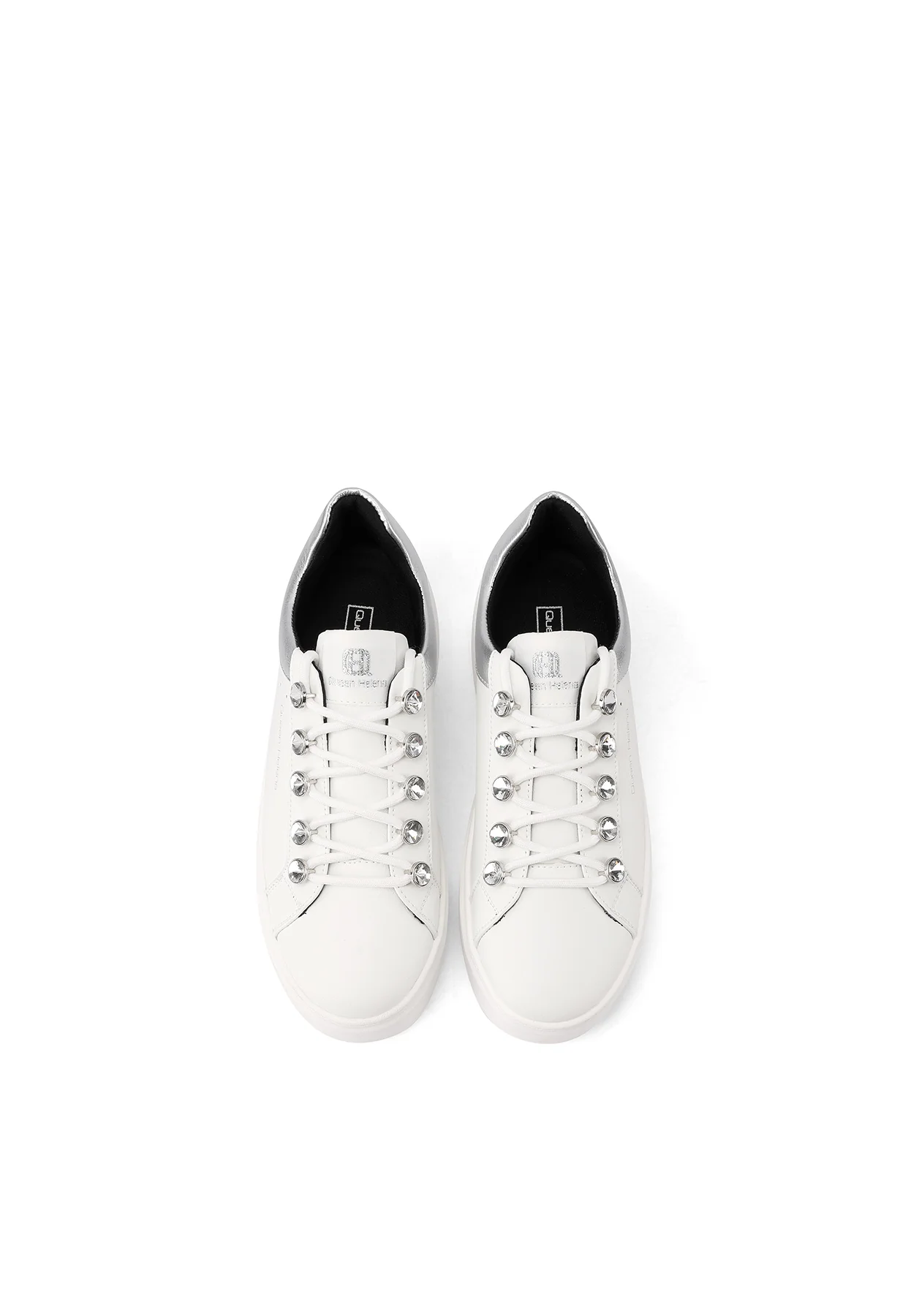 Sneakers da donna bianche platform con dettagli neri X33-12 - Image 12