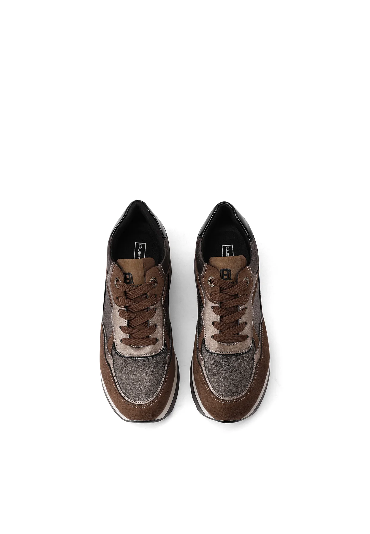 Sneakers da donna nere platform con dettagli metallici X33-17 - Image 12