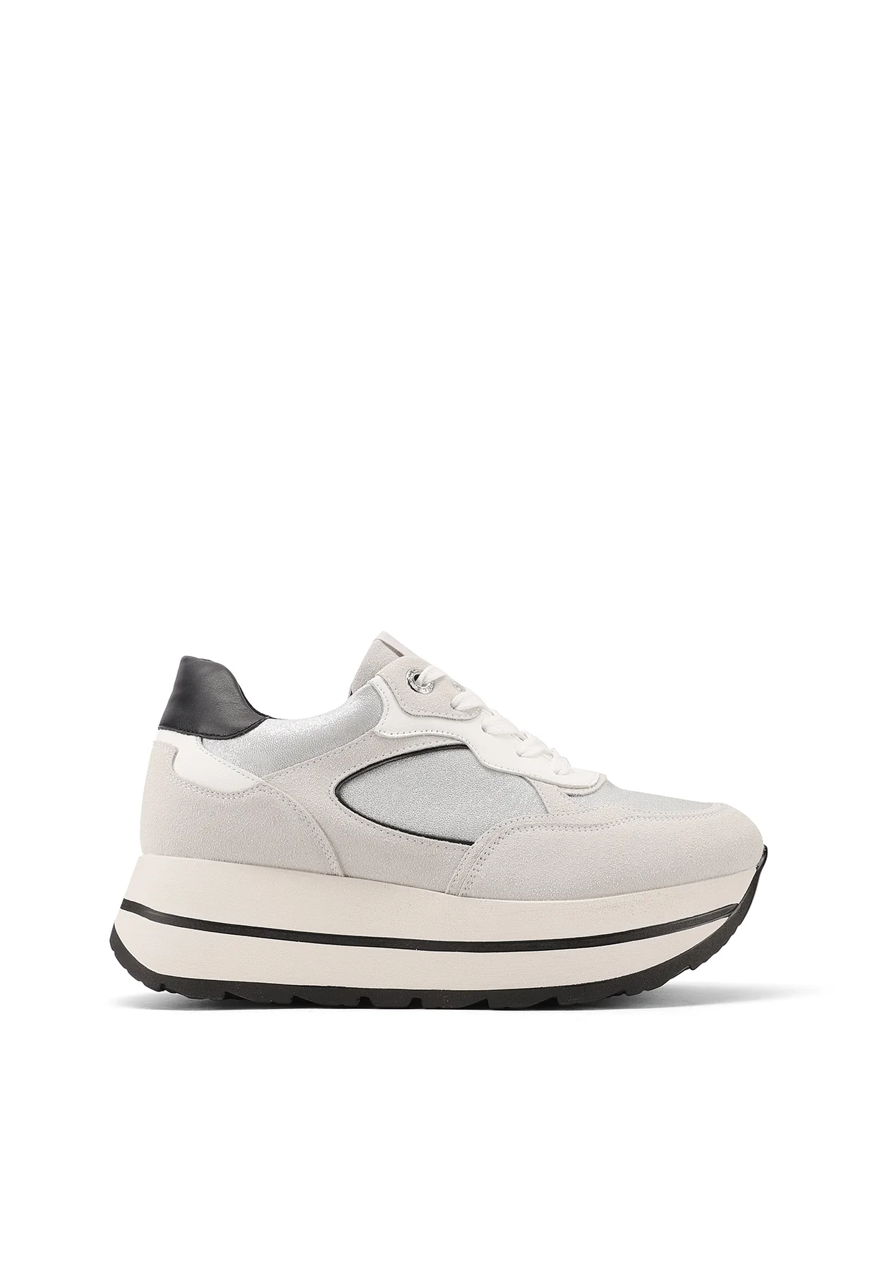 Sneakers da donna nere platform con dettagli metallici X33-17 - Image 16