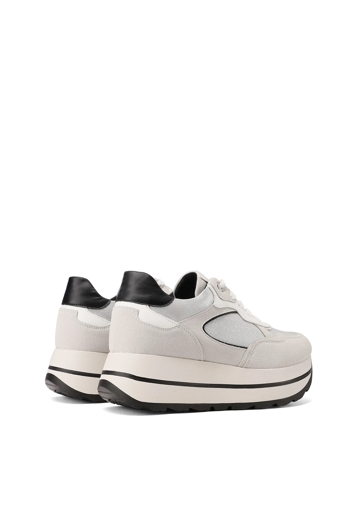 Sneakers da donna nere platform con dettagli metallici X33-17 - Image 18