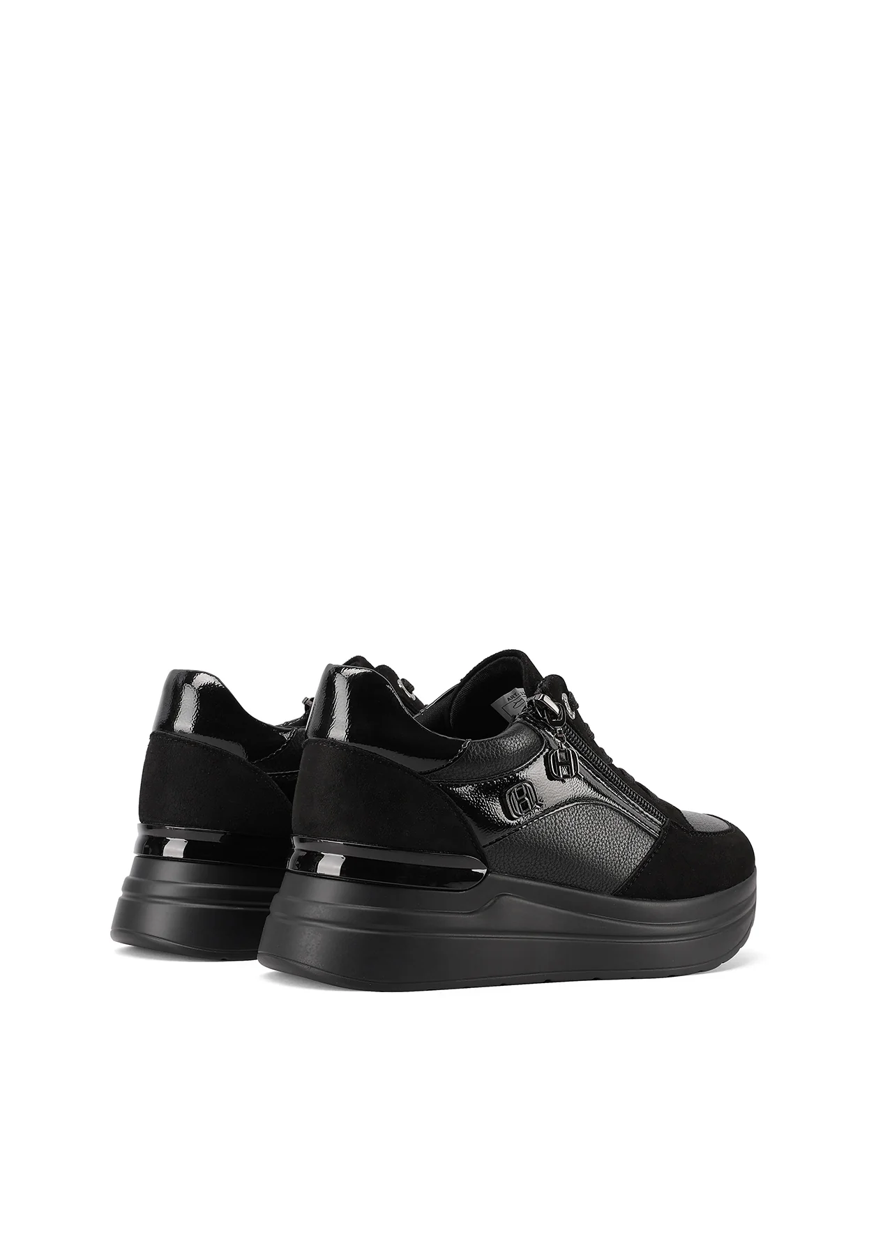Sneakers con zeppa e zip laterale in camoscio X33-21 - Image 11
