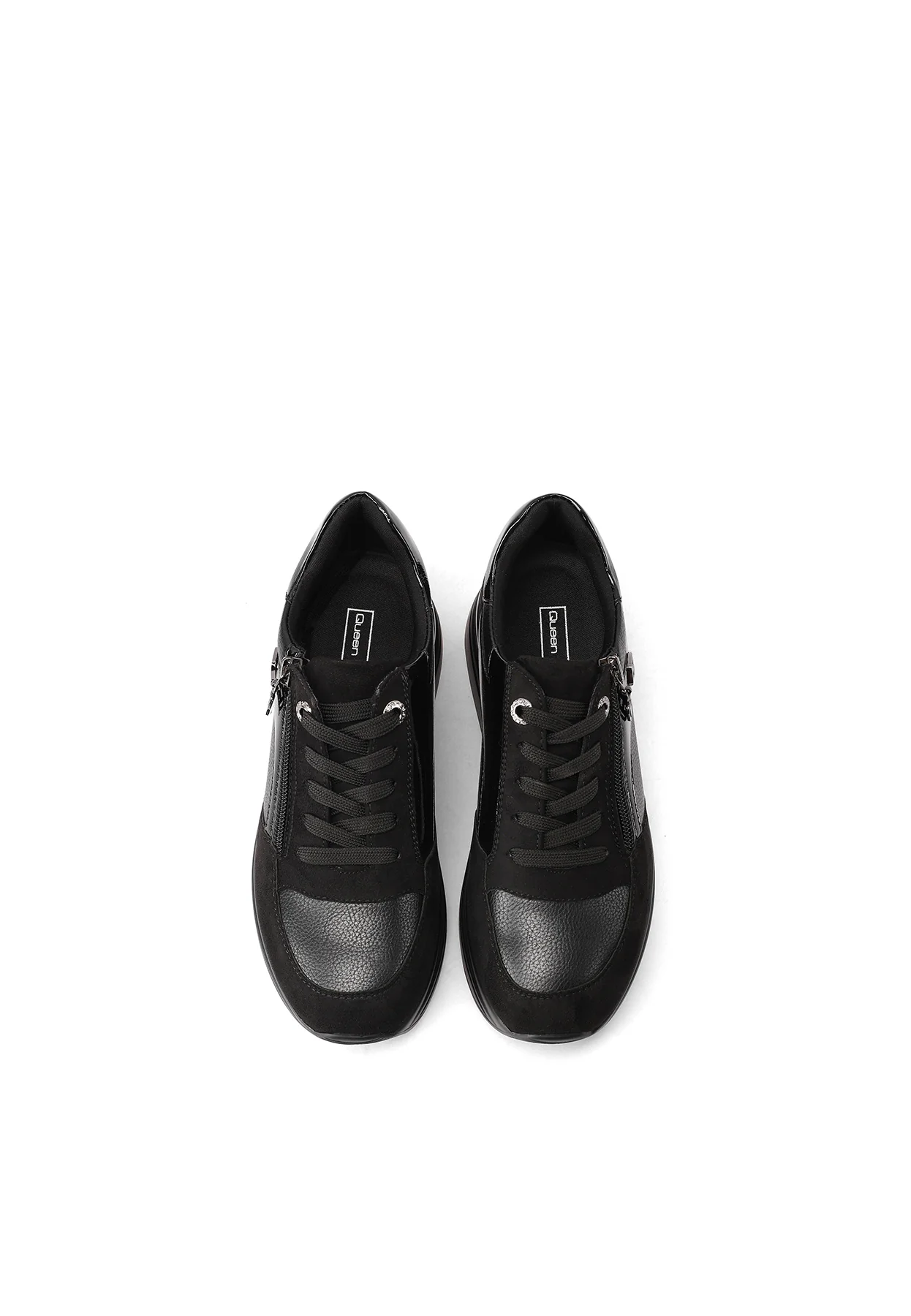 Sneakers con zeppa e zip laterale in camoscio X33-21 - Image 12