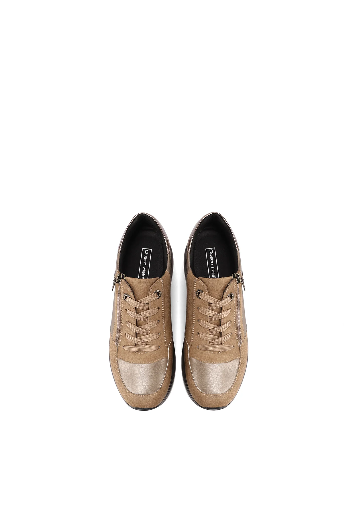 Sneakers con zeppa e zip laterale in camoscio X33-21 - Image 5