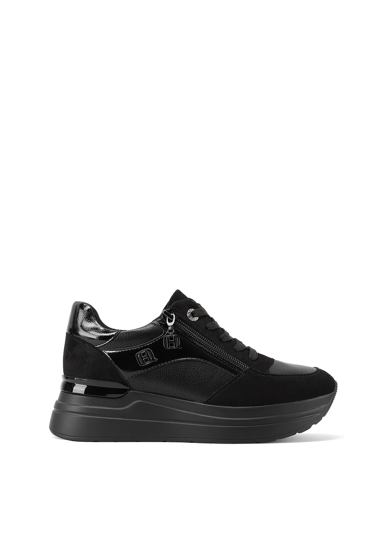 Sneakers con zeppa e zip laterale in camoscio X33-21 - Image 9