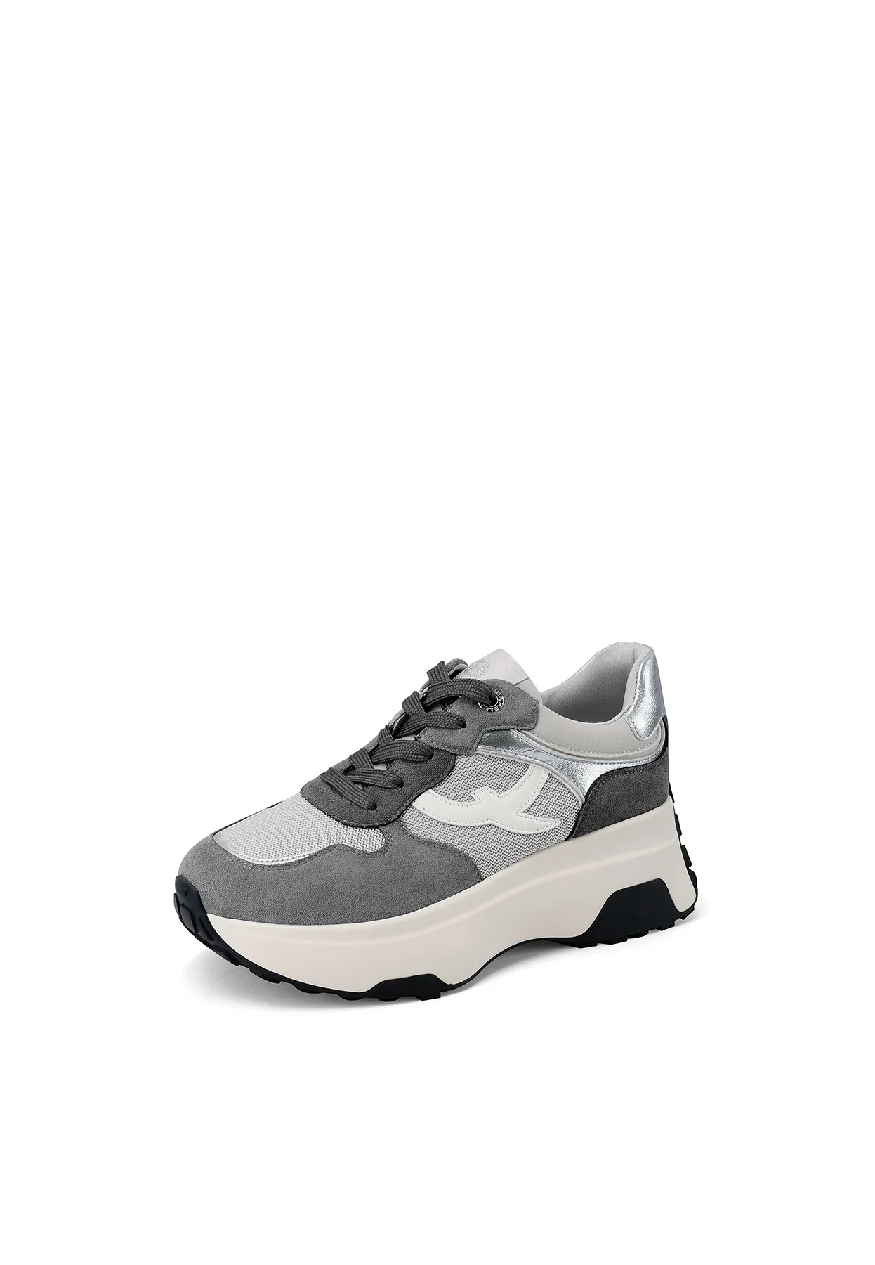 Sneakers da donna platform con inserti scamosciati X33-25 - Image 17