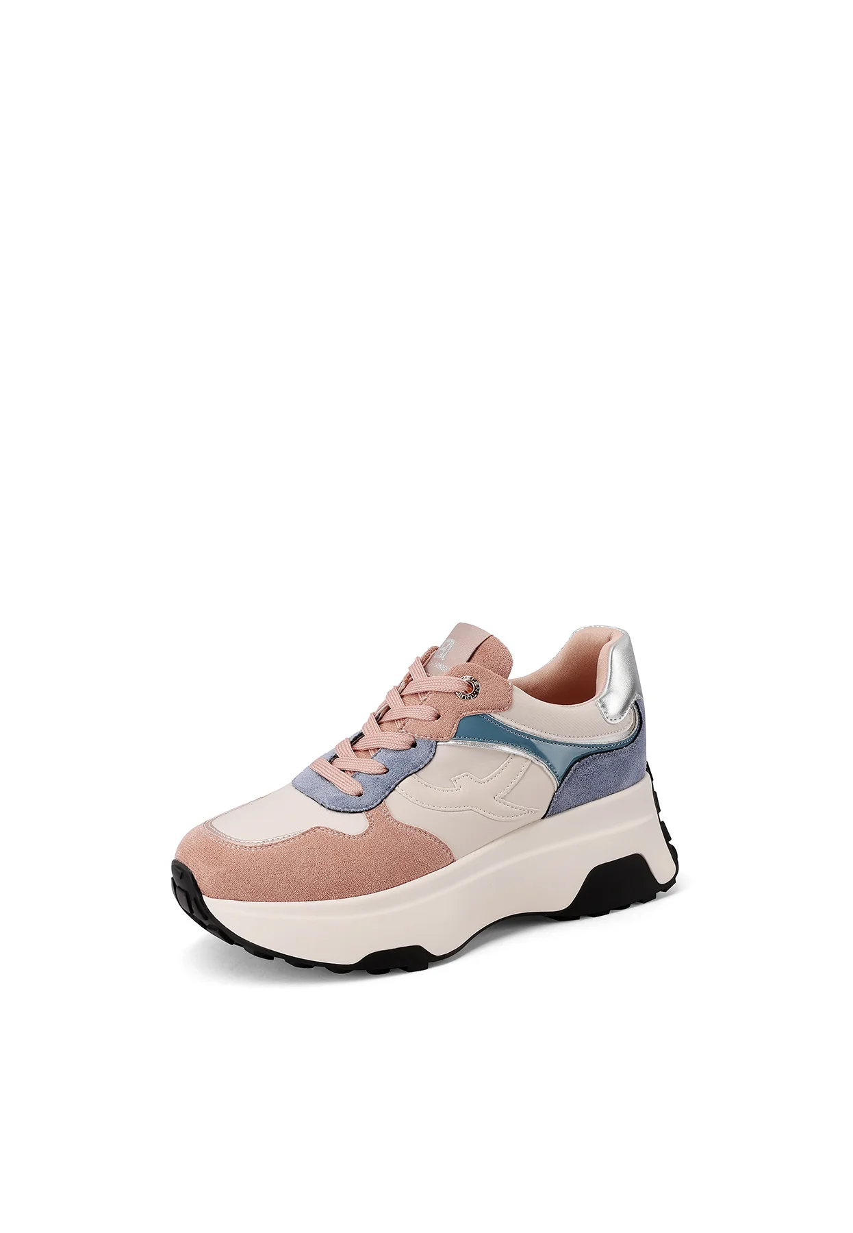 Sneakers da donna platform con inserti scamosciati X33-25 - Image 24