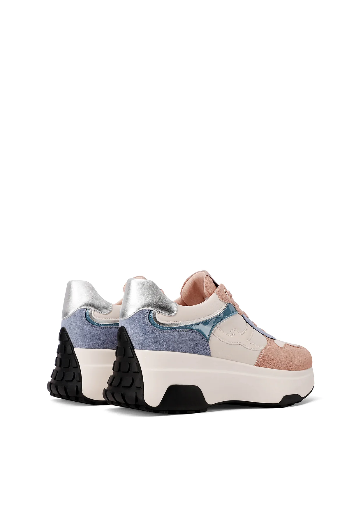 Sneakers da donna platform con inserti scamosciati X33-25 - Image 25