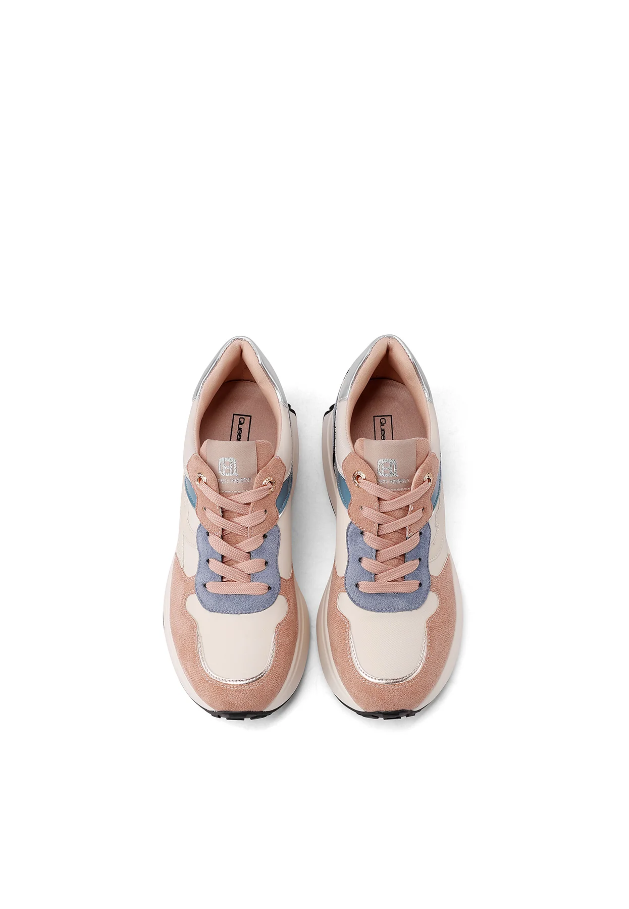 Sneakers da donna platform con inserti scamosciati X33-25 - Image 26