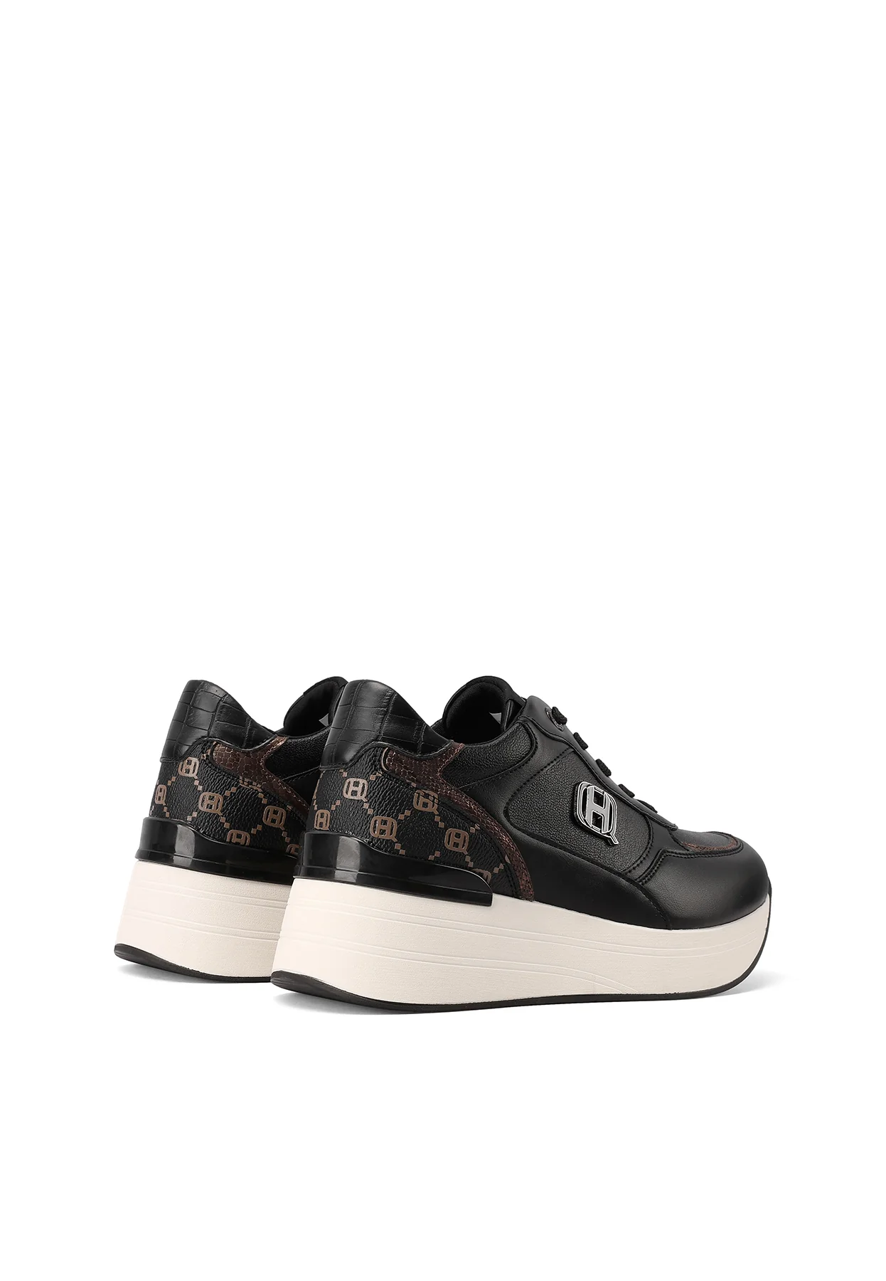 Sneakers da donna con zeppa e dettagli logati X33-26 - Image 11